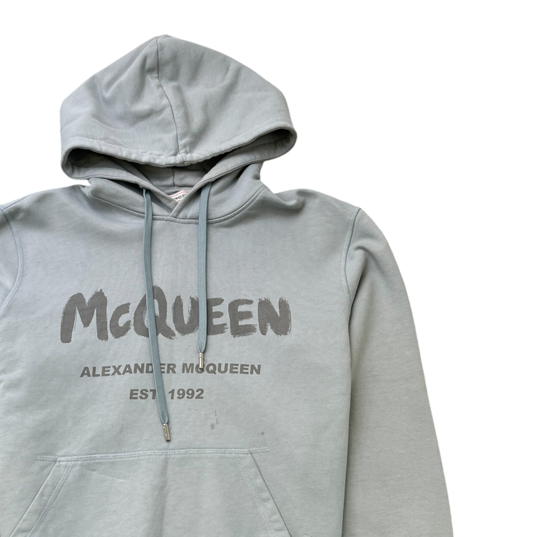 Men's Graffiti Logo Hoodie Grey Size M