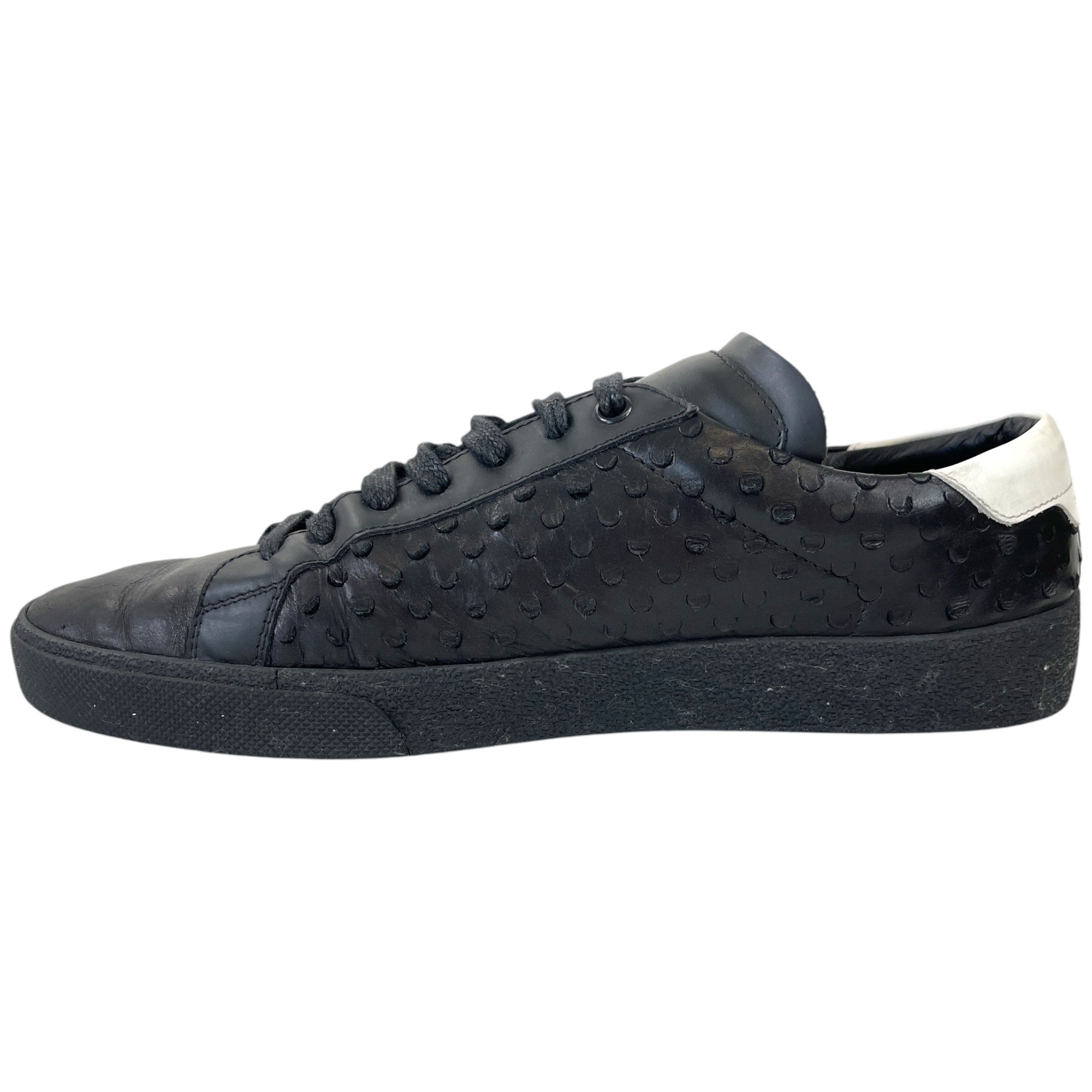 Men's Cutout Canvas Low Trainers Black Size EU 42 / UK 8