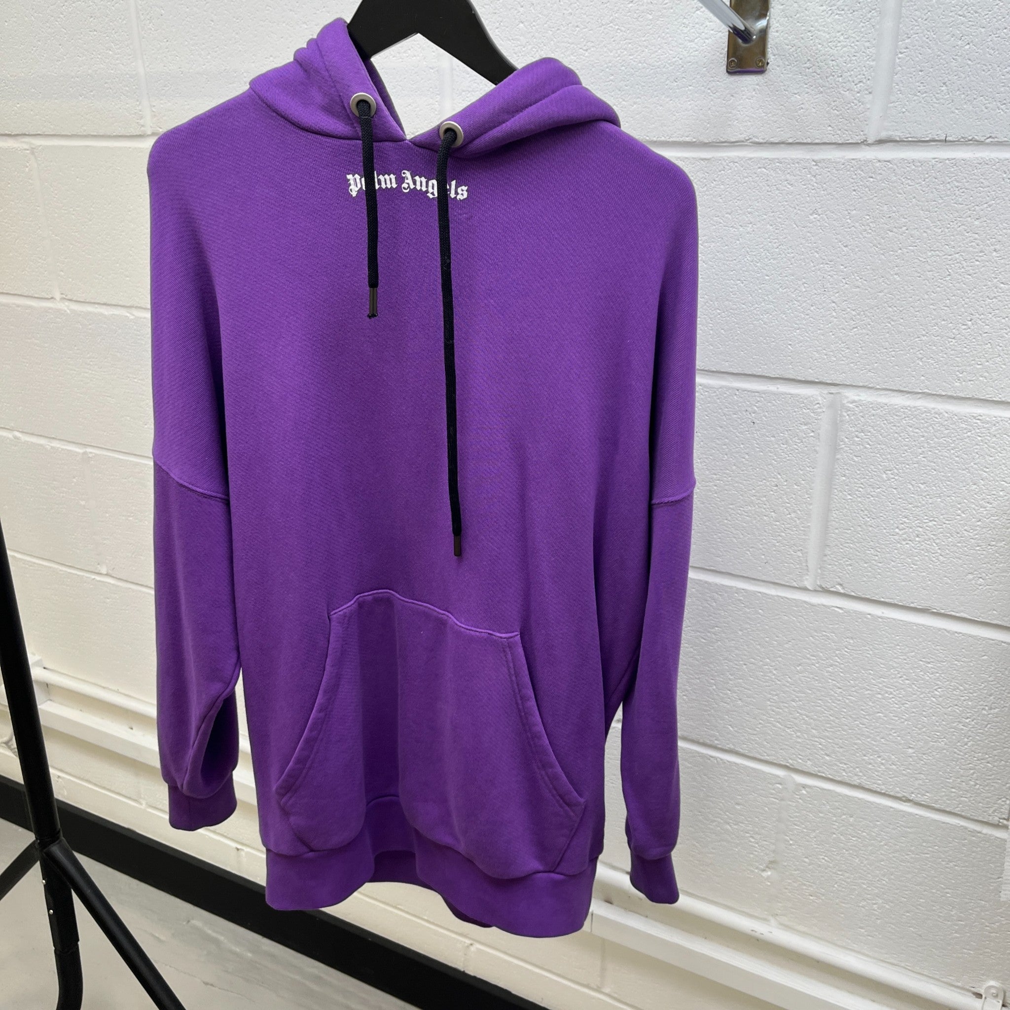 Men's Logo Print Hoodie Purple Size S