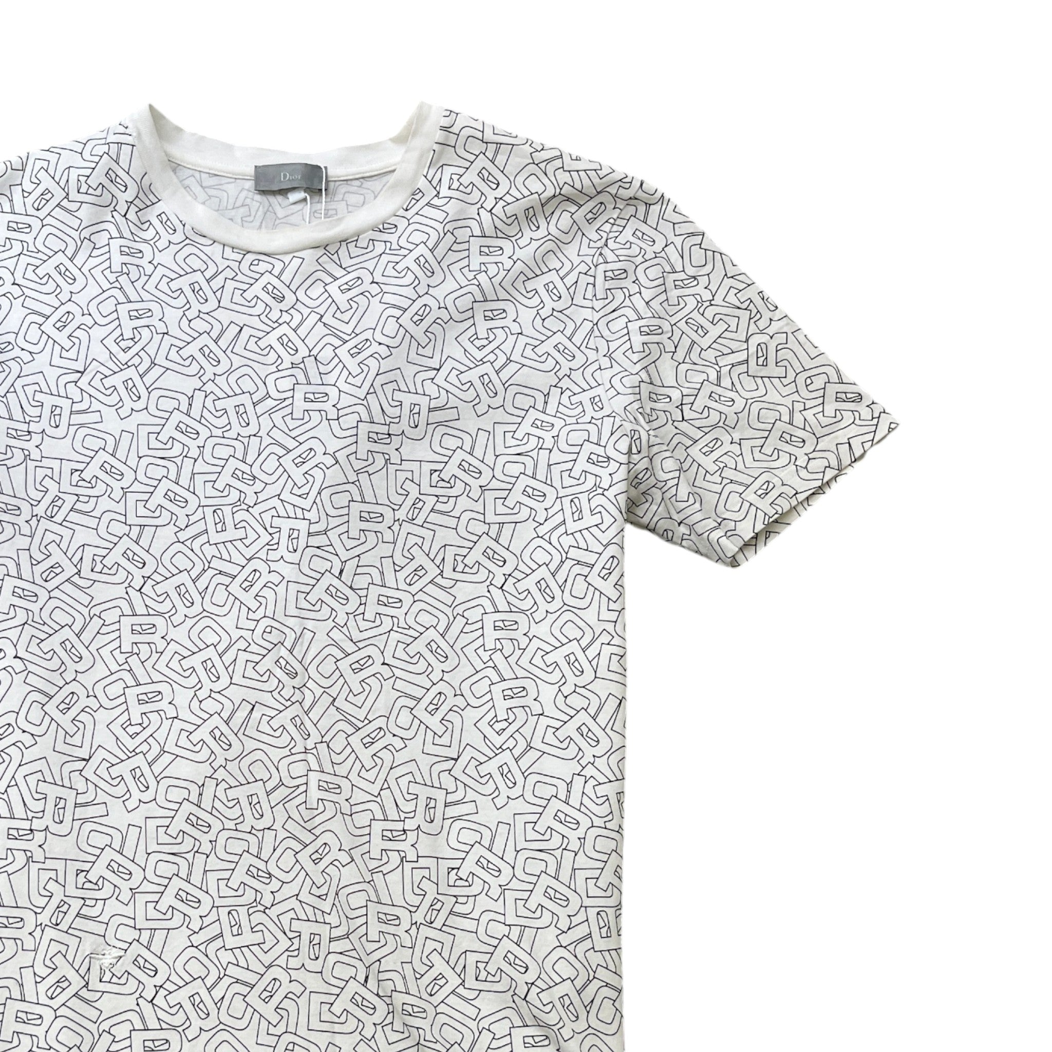 Men's Letters All Over Print T-Shirt White Size M