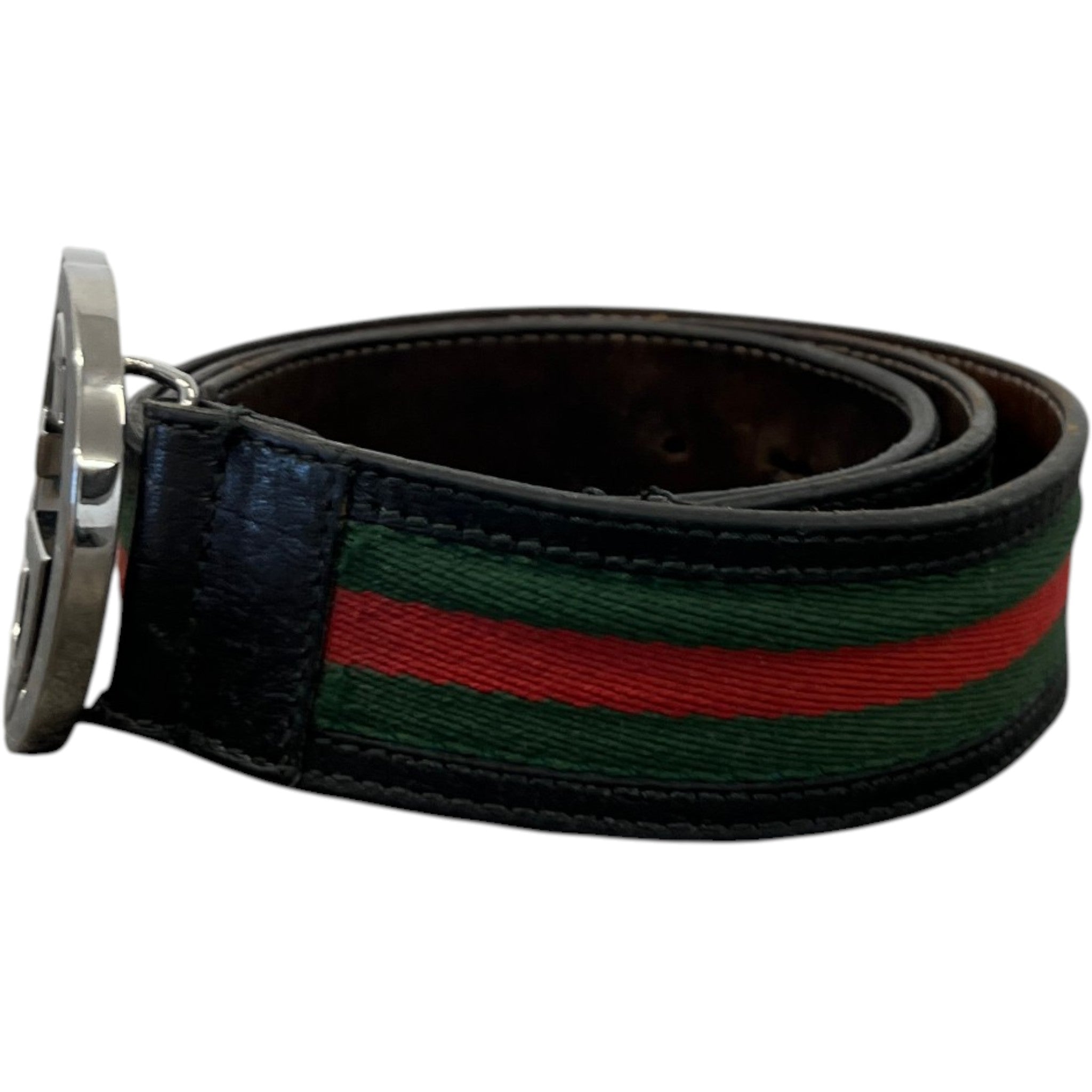 Men's Interlocking G Web Belt Multi-Coloured Size Waist 32"
