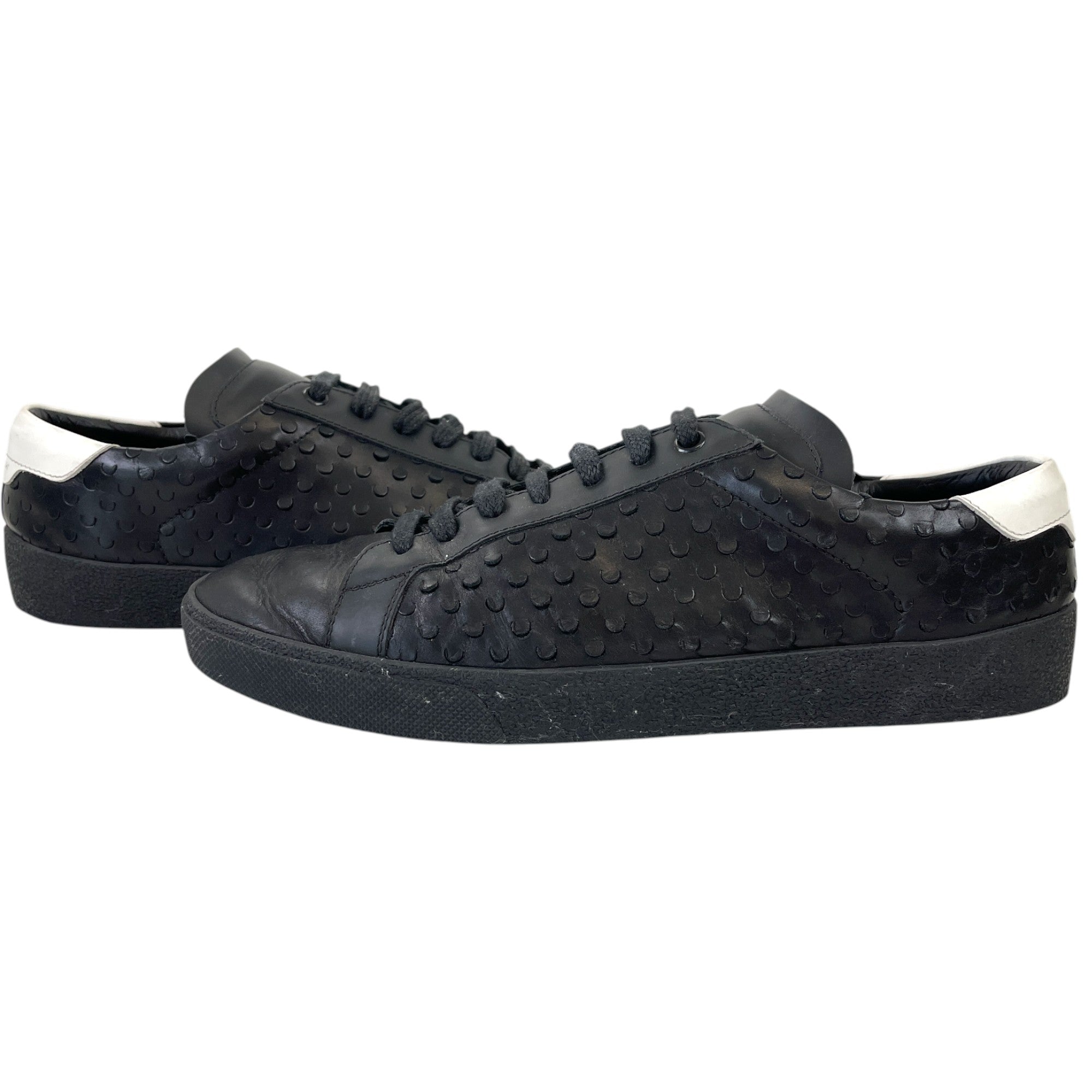 Men's Cutout Canvas Low Trainers Black Size EU 42 / UK 8