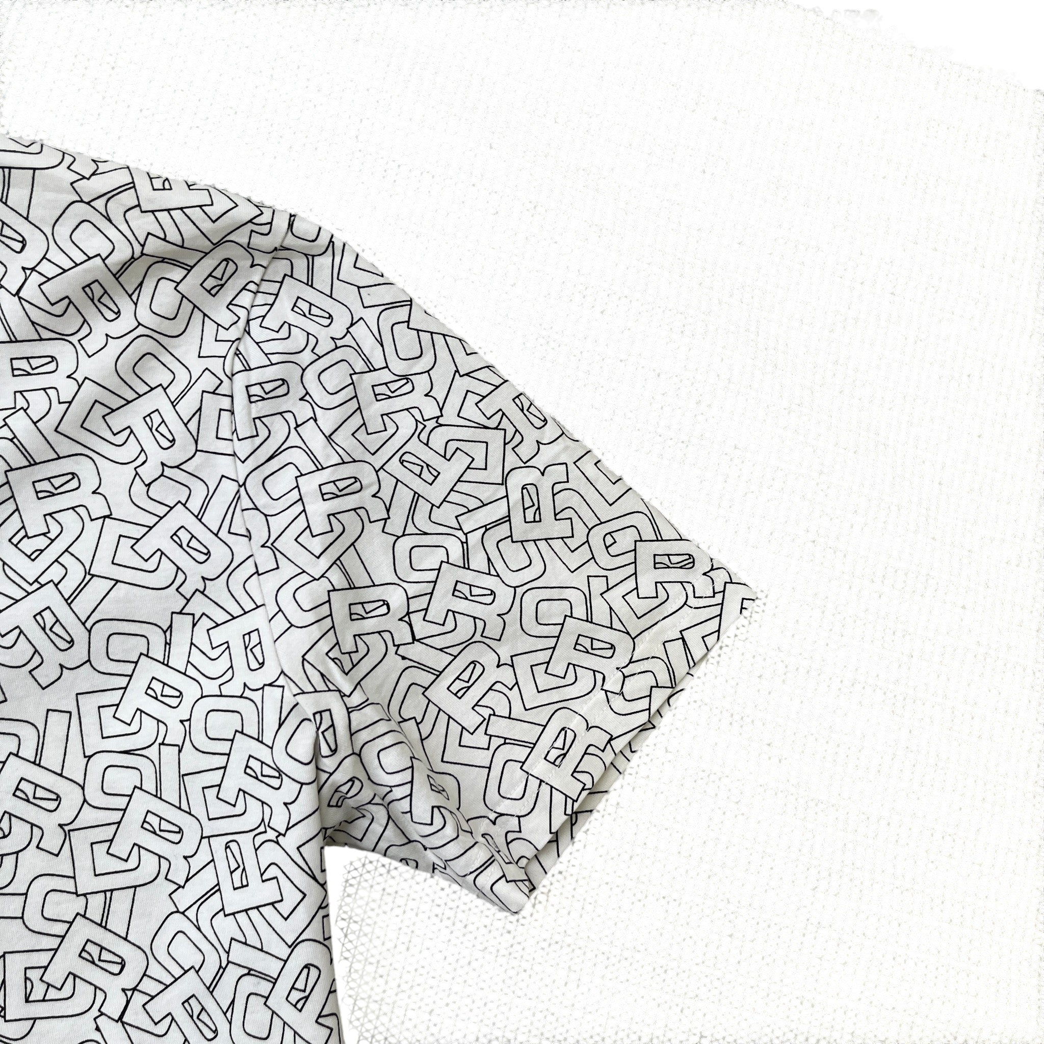 Men's Letters All Over Print T-Shirt White Size M