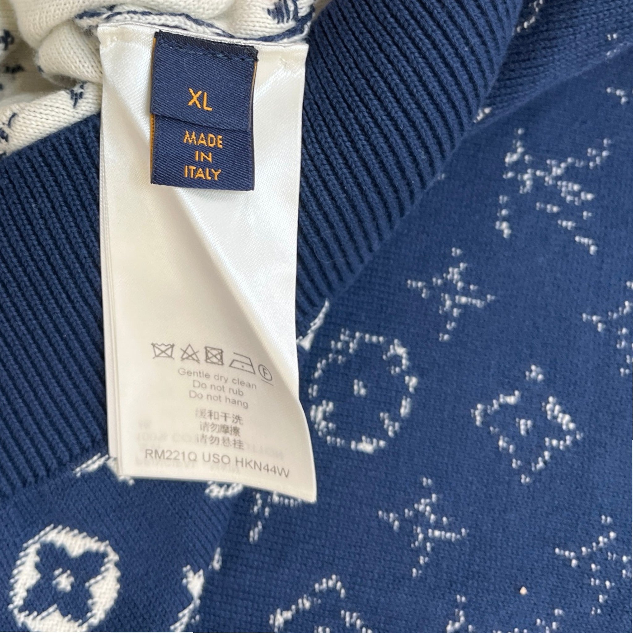 Men's Gradient Monogram Sweatshirt Navy Size XL