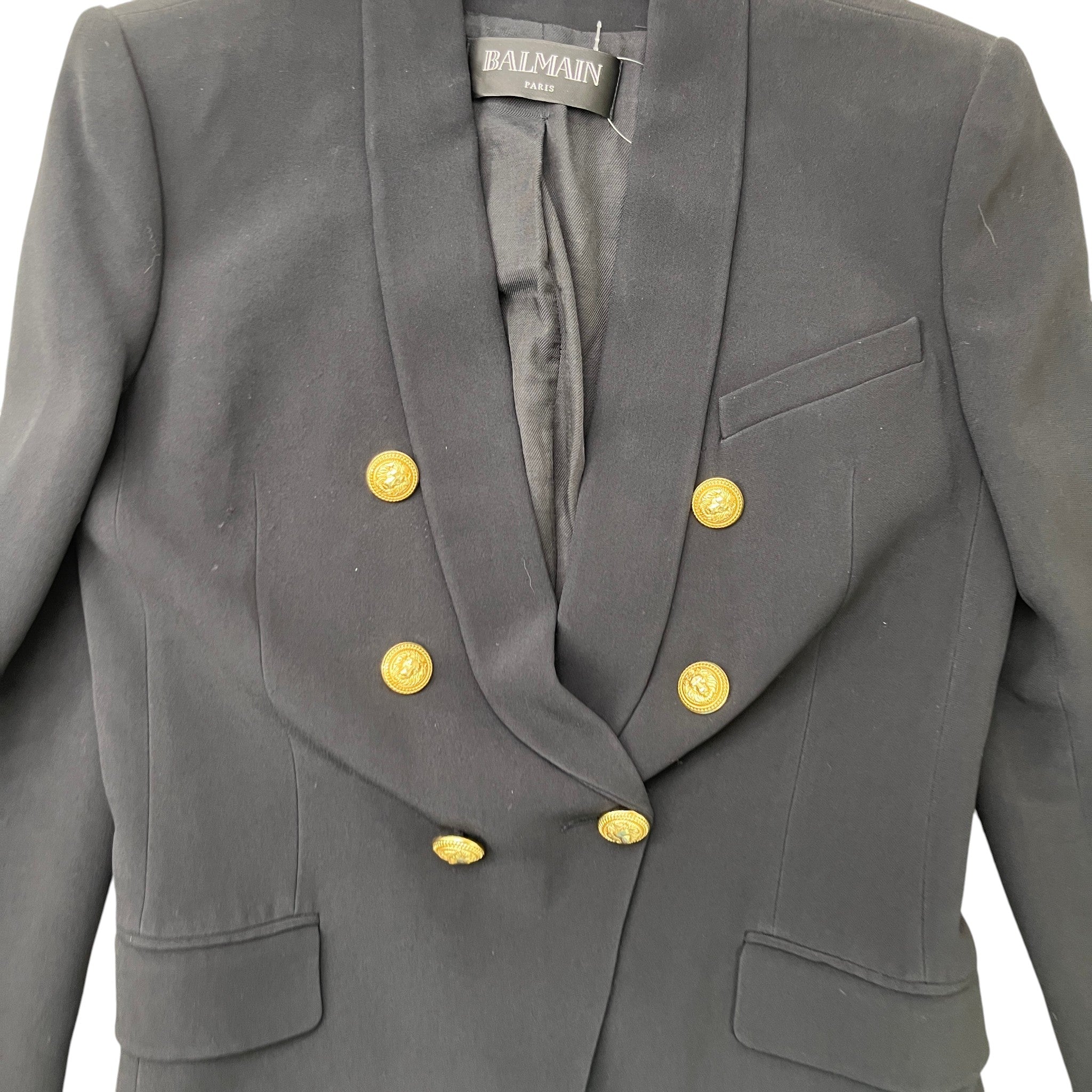 Women's Double Breasted Blazer Jacket Black Size IT 42 / UK 10