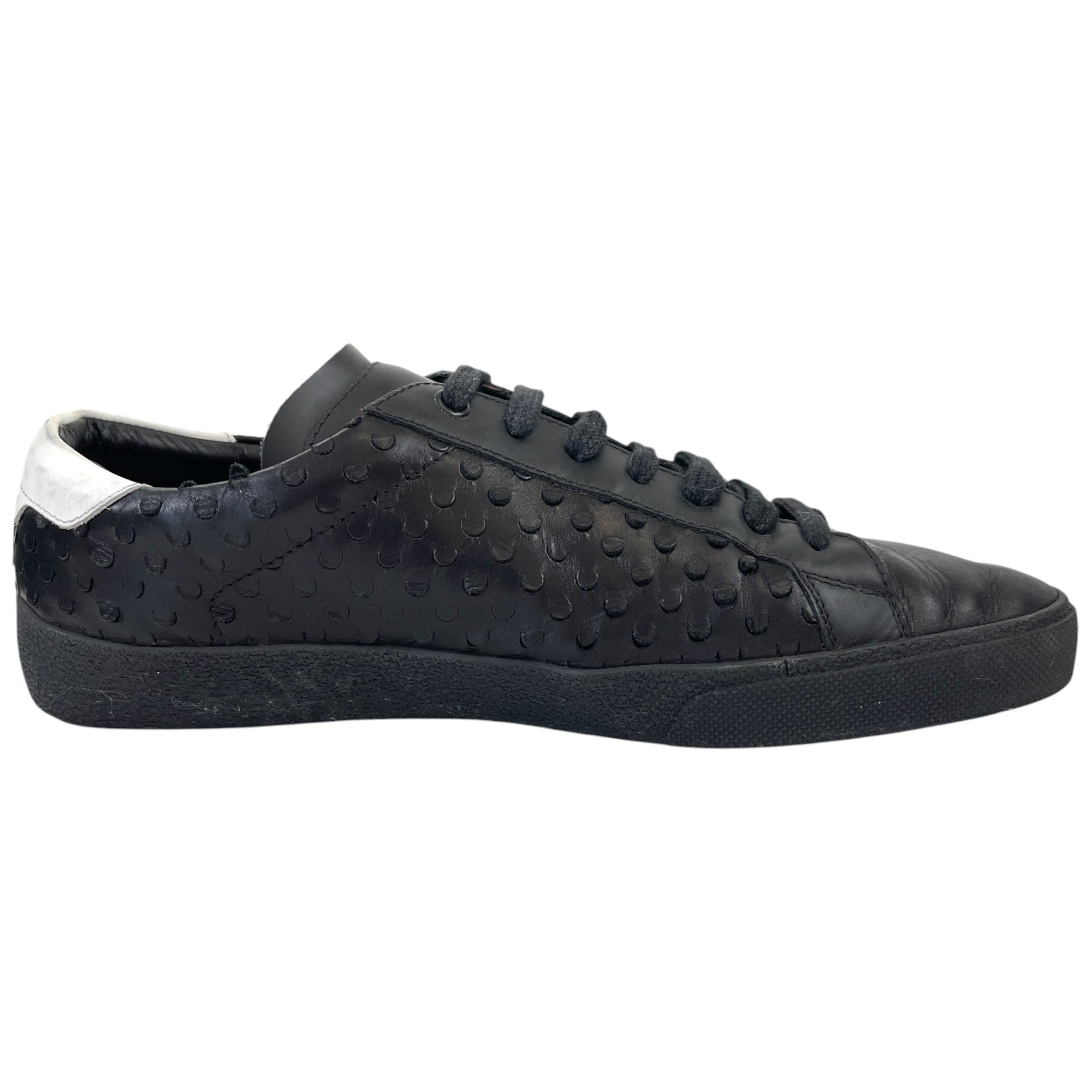 Men's Cutout Canvas Low Trainers Black Size EU 42 / UK 8