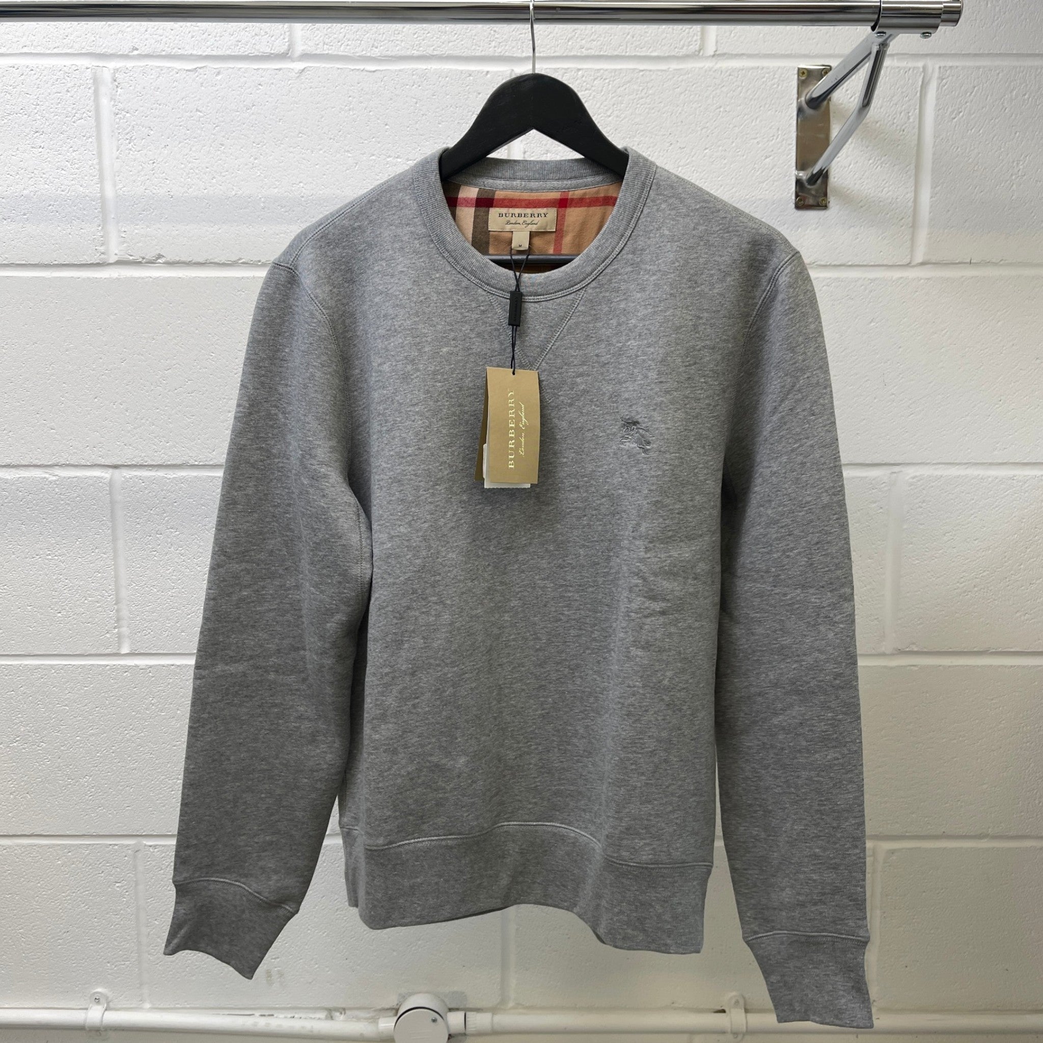 Men's Embroidered Logo Sweatshirt Grey Size M