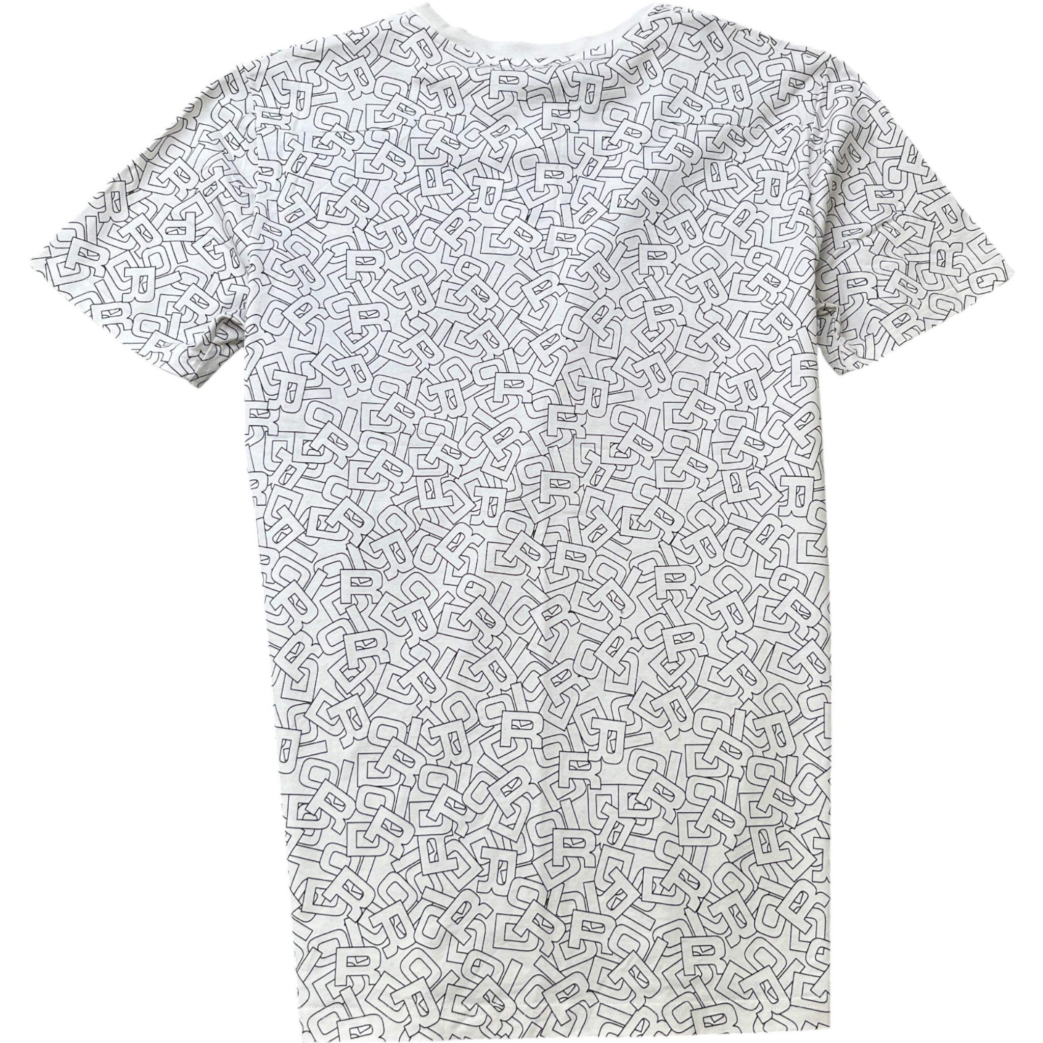 Men's Letters All Over Print T-Shirt White Size M