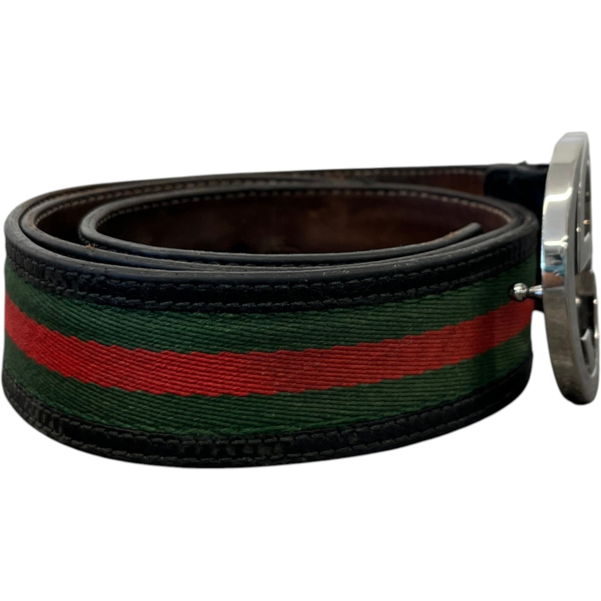 Men's Interlocking G Web Belt Multi-Coloured Size Waist 32"