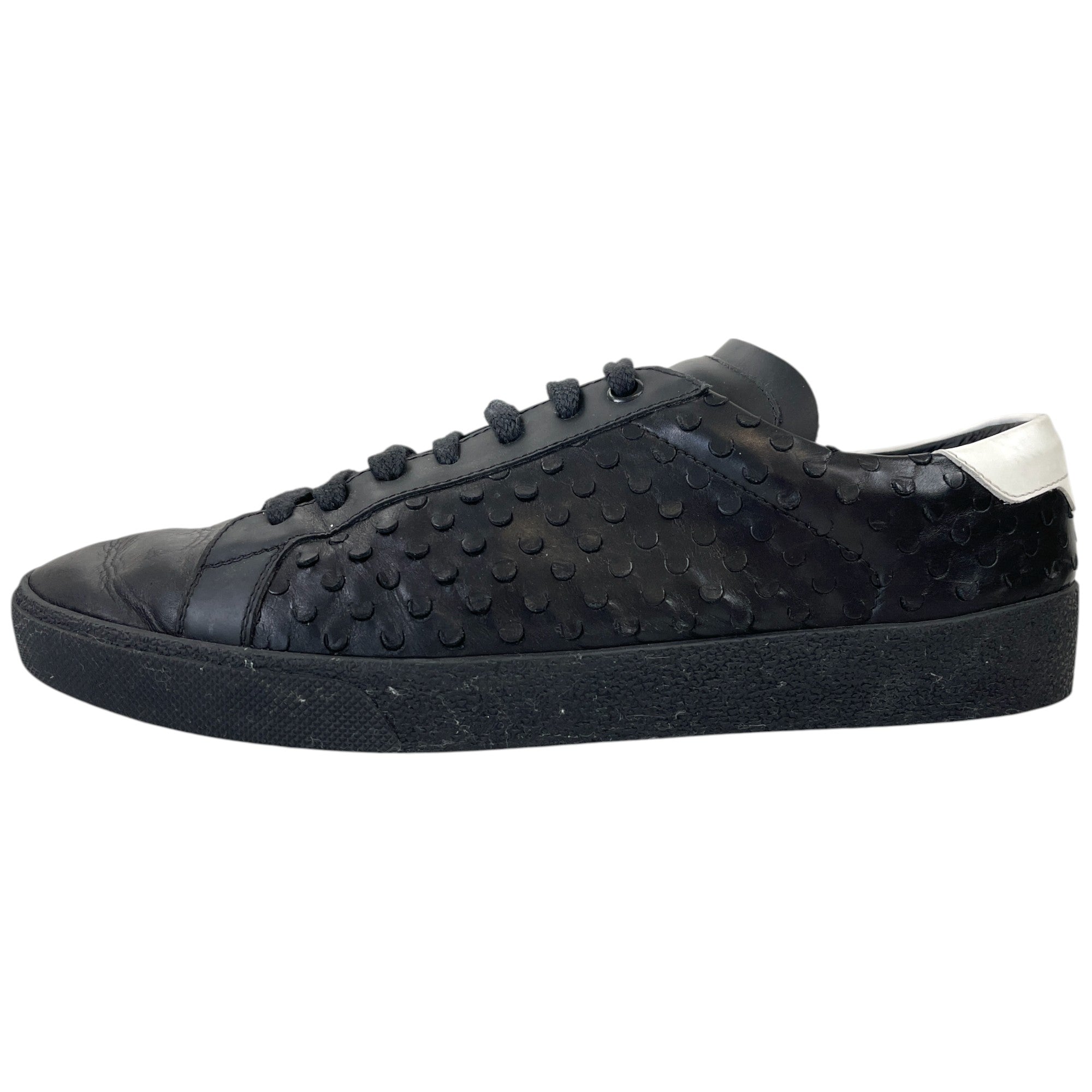 Men's Cutout Canvas Low Trainers Black Size EU 42 / UK 8