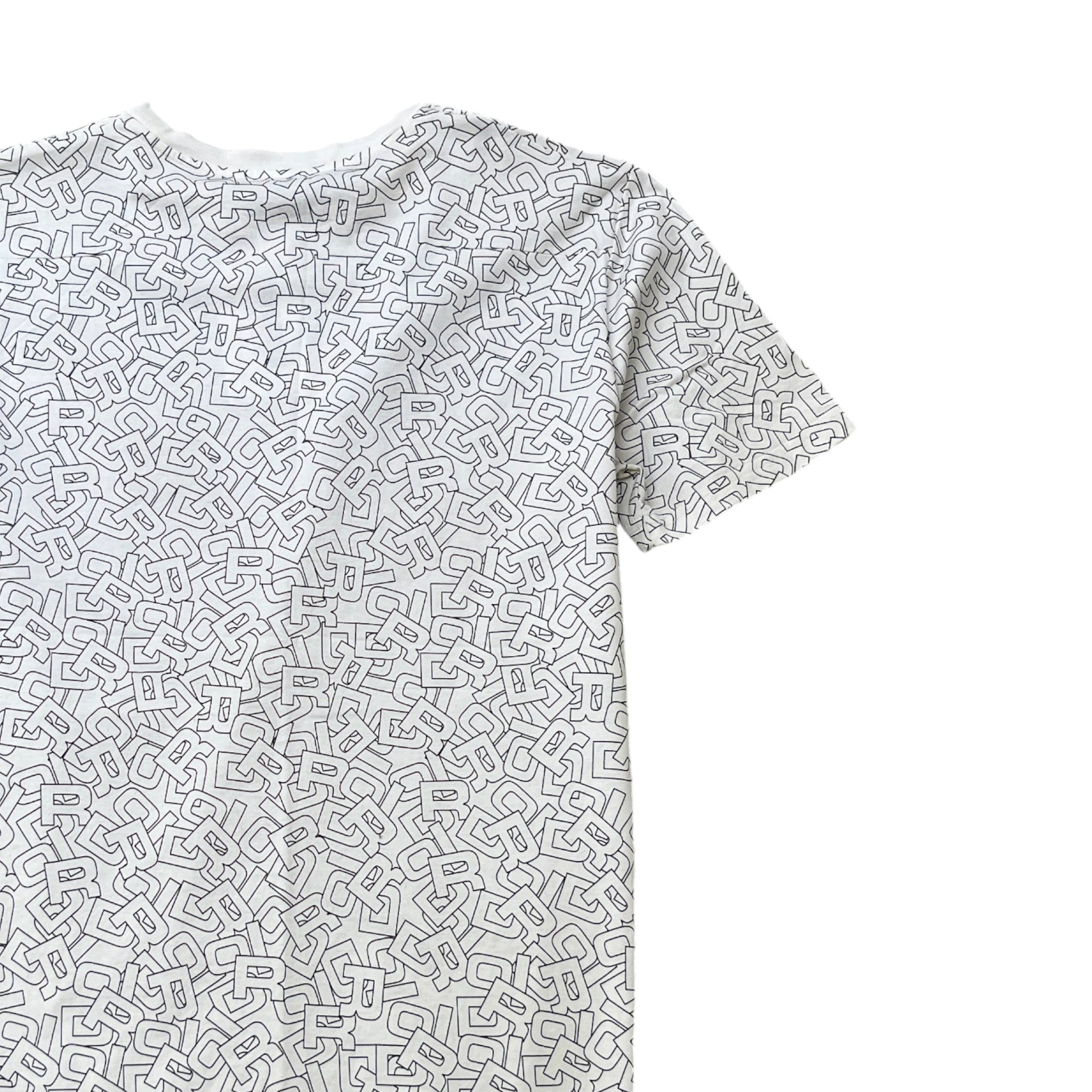 Men's Letters All Over Print T-Shirt White Size M