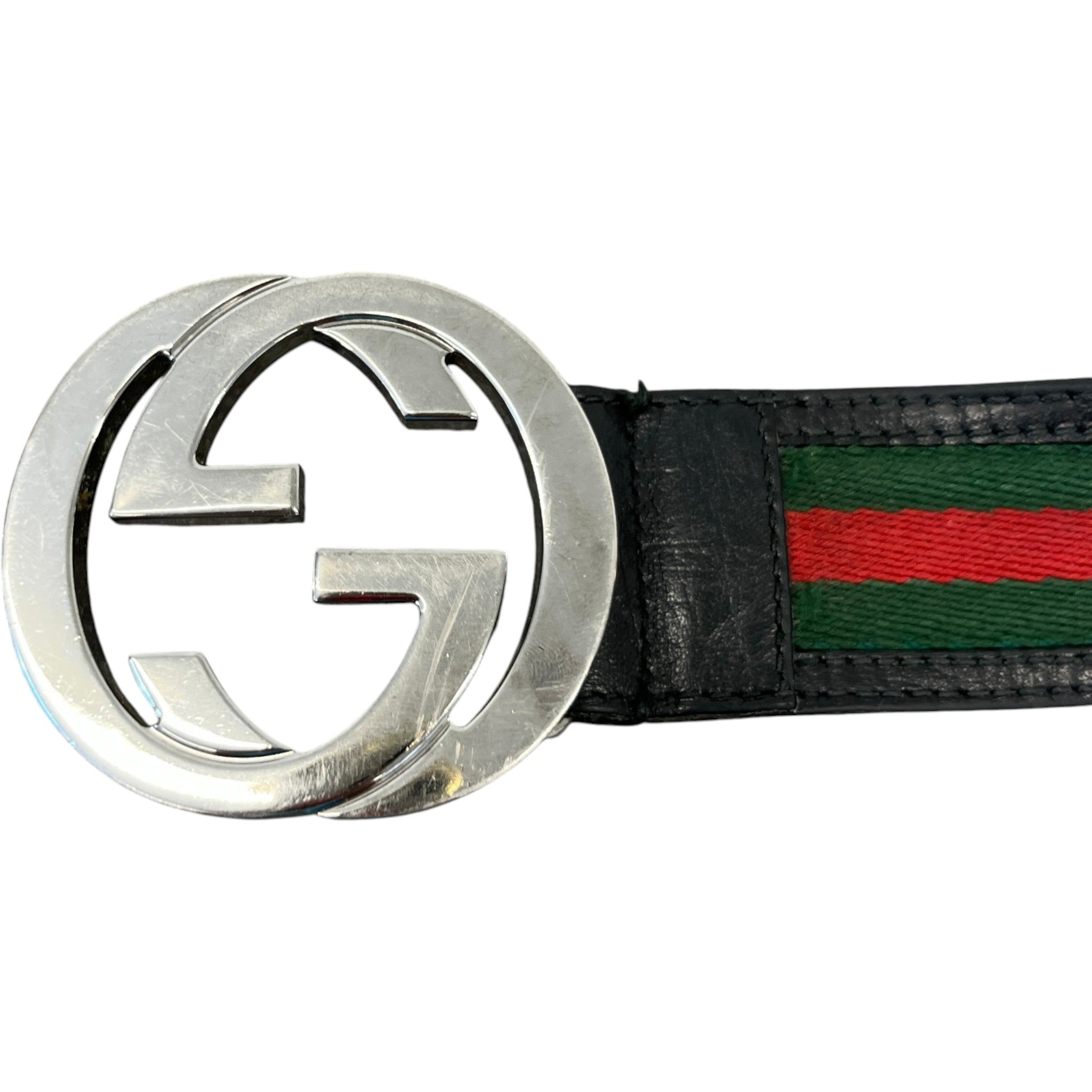 Men's Interlocking G Web Belt Multi-Coloured Size Waist 32"