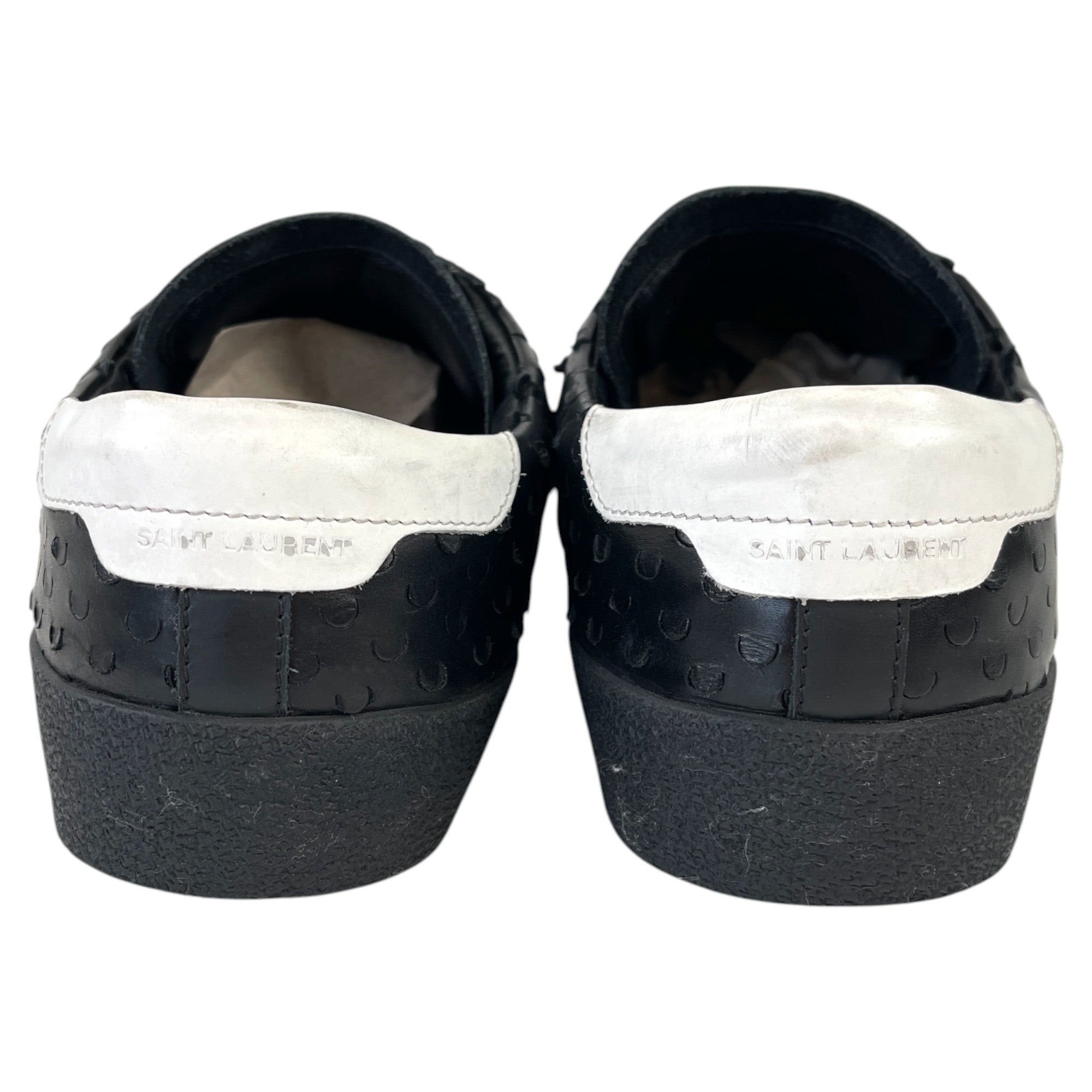 Men's Cutout Canvas Low Trainers Black Size EU 42 / UK 8