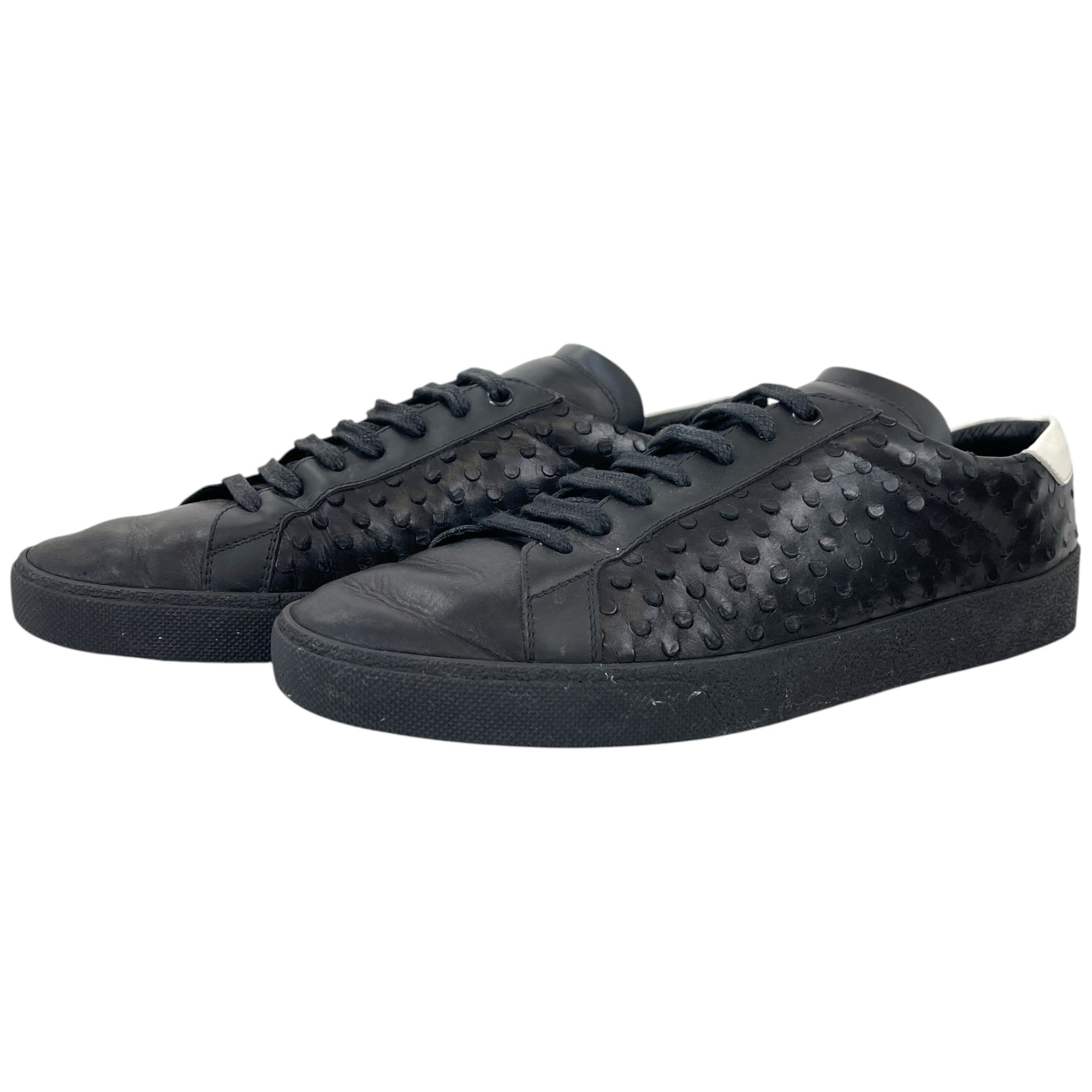 Men's Cutout Canvas Low Trainers Black Size EU 42 / UK 8