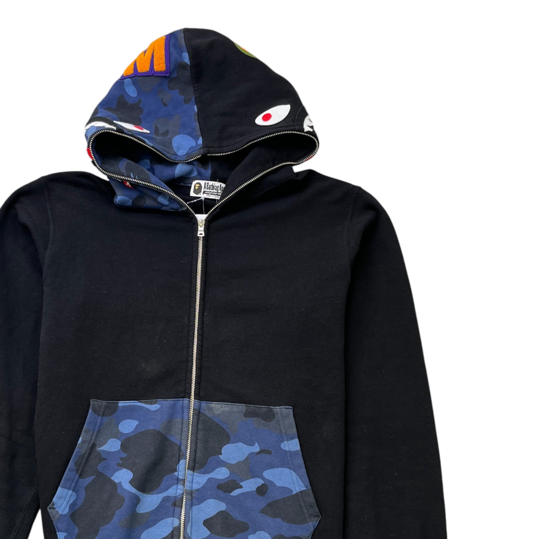 Men's Camo Shark Hoodie Black Size L