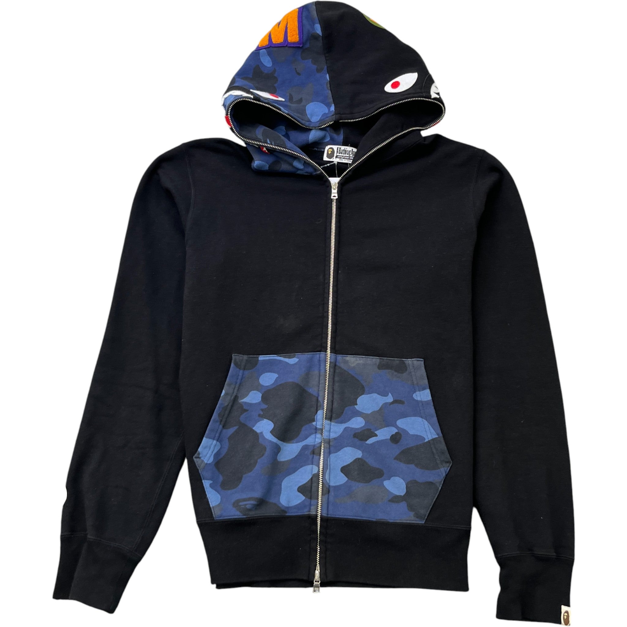 Men's Camo Shark Hoodie Black Size L