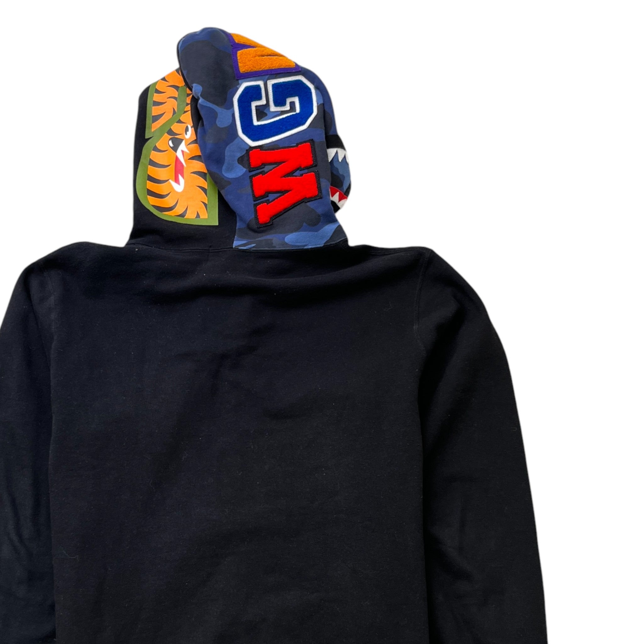 Men's Camo Shark Hoodie Black Size L