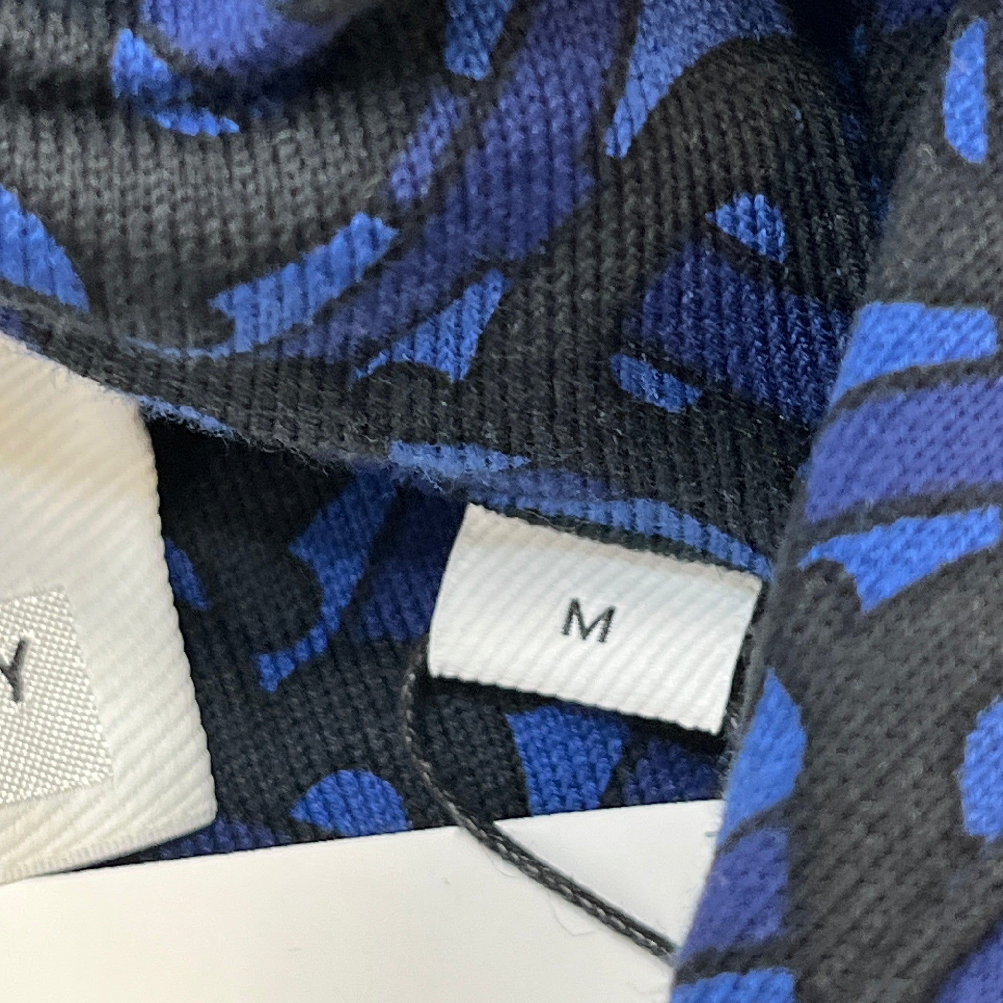 Men's Monogram Print Hoodie Navy Size M