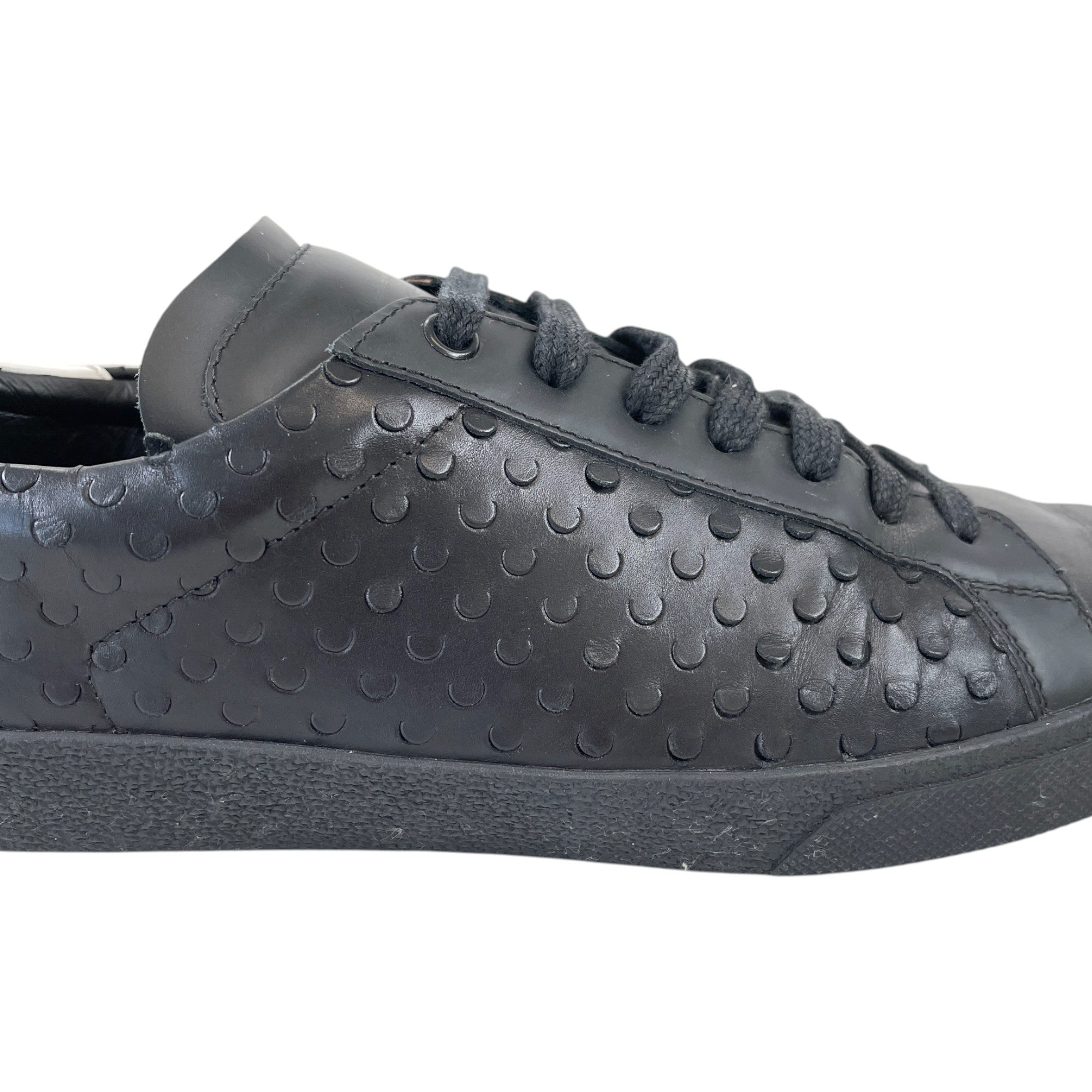 Men's Cutout Canvas Low Trainers Black Size EU 42 / UK 8