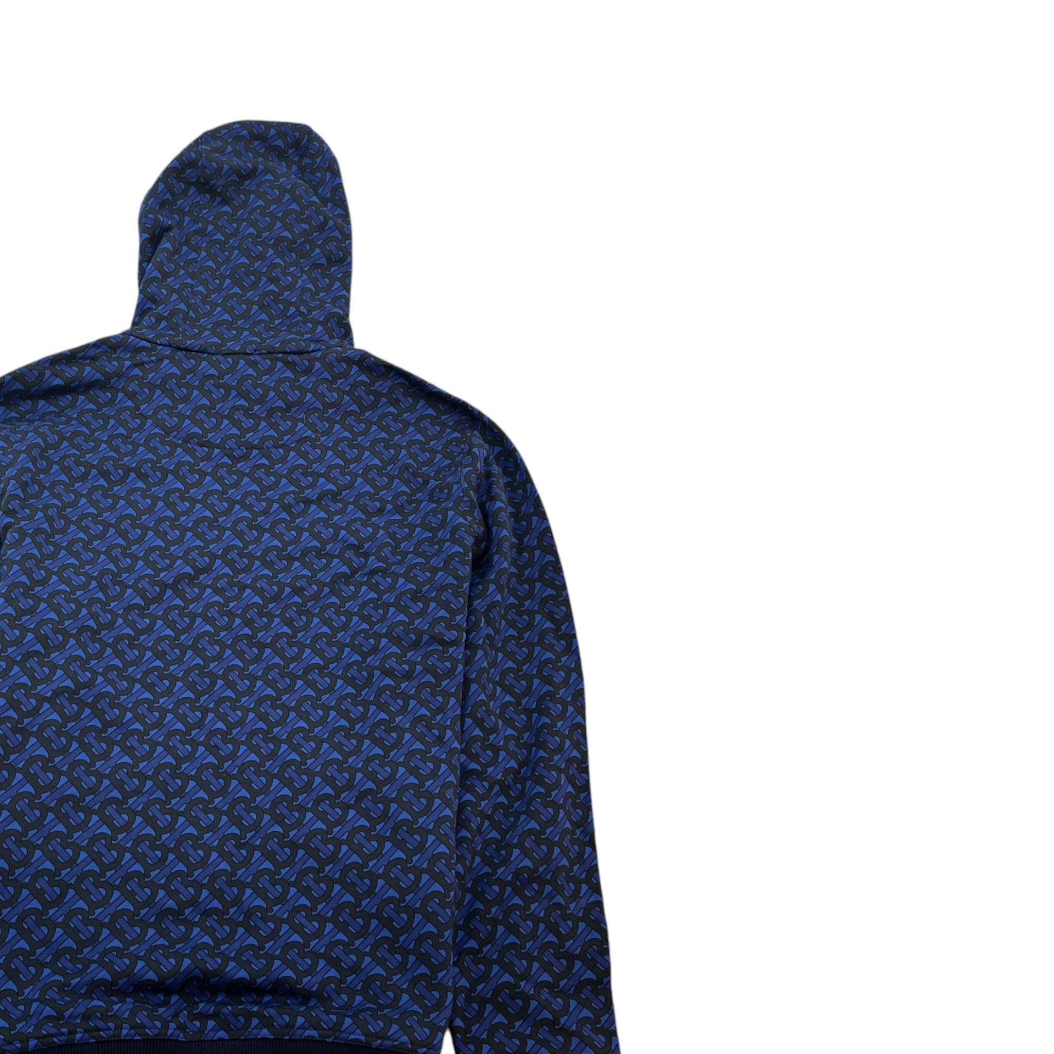 Men's Monogram Print Hoodie Navy Size M