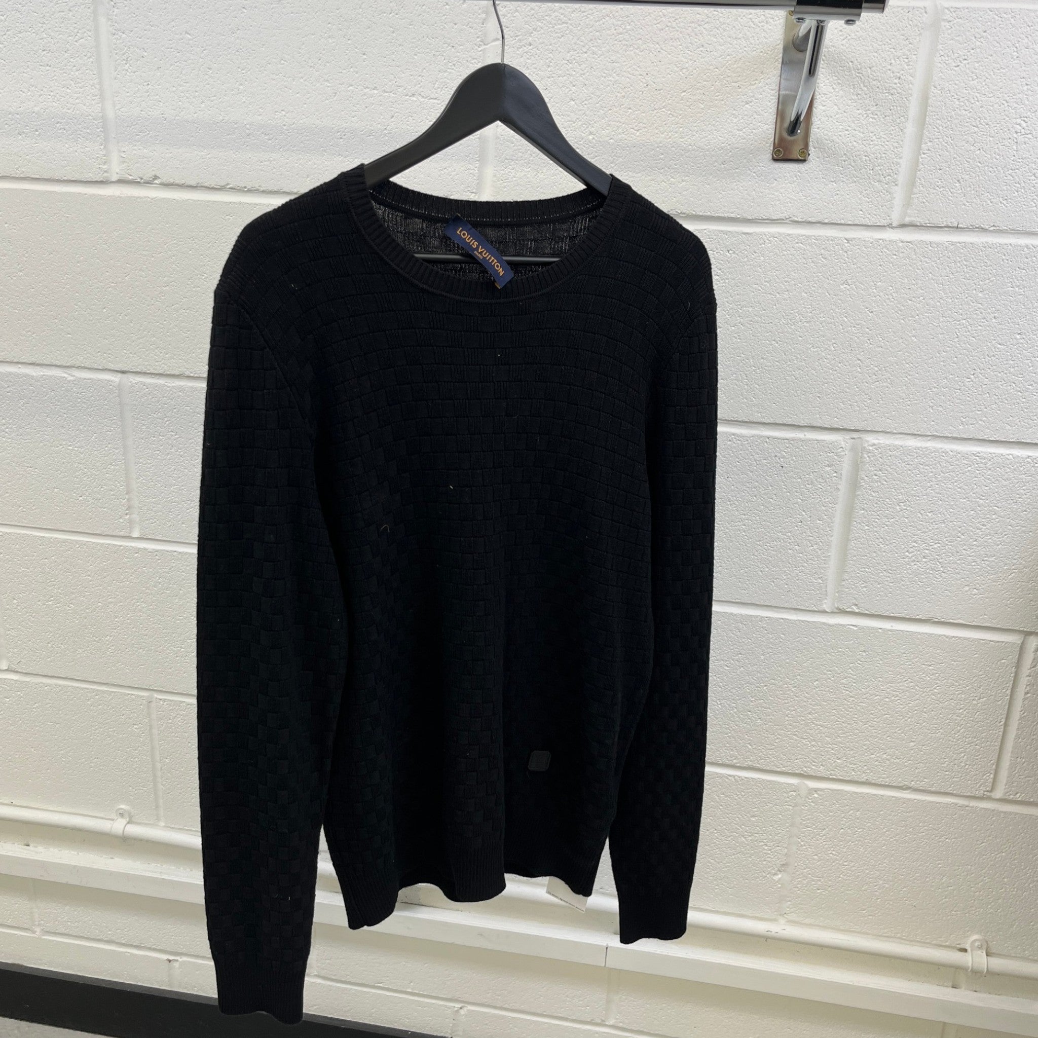 Men's Damier Signature Crewneck Jumper Black Size L