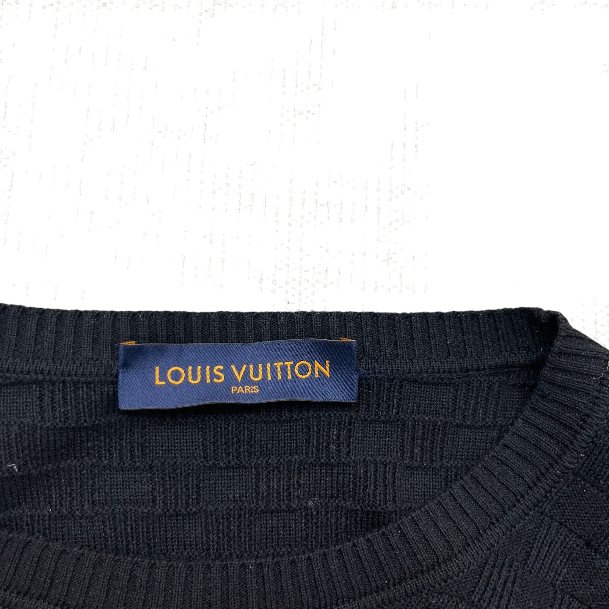 Men's Damier Signature Crewneck Jumper Black Size L