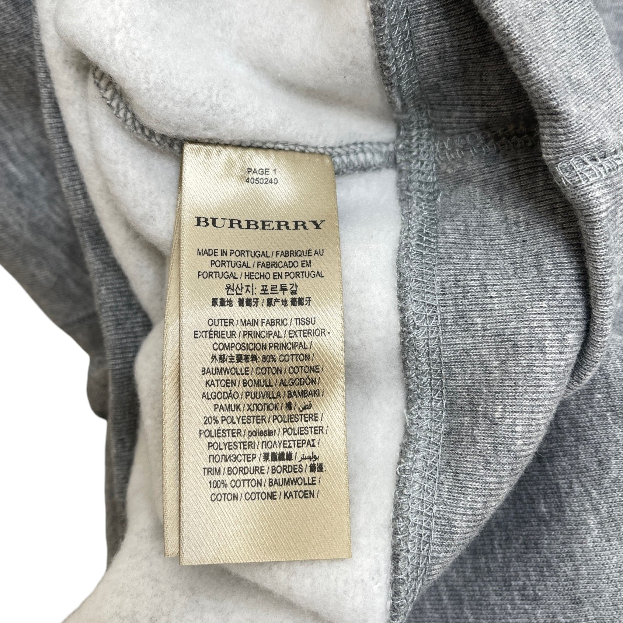 Men's Embroidered Logo Sweatshirt Grey Size M