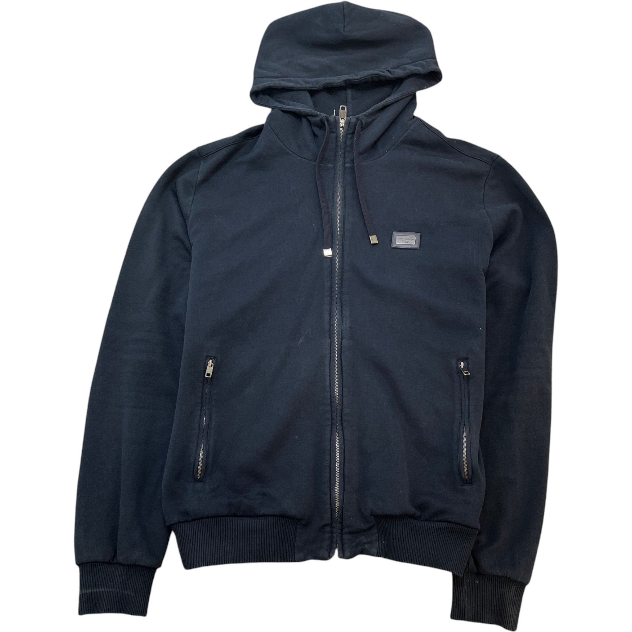 Men's Plaque Logo Hoodie Navy Size IT 52 / UK XL
