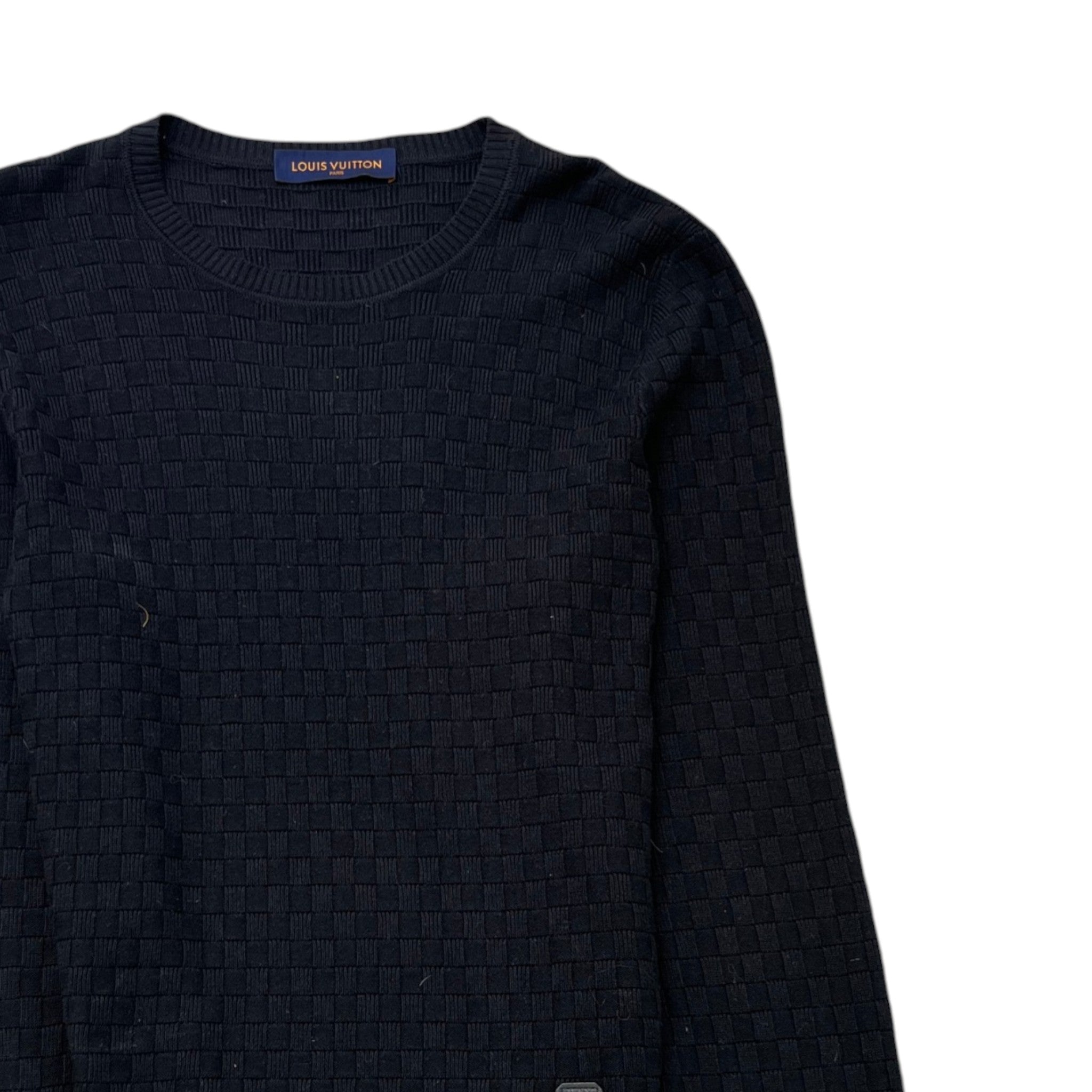 Men's Damier Signature Crewneck Jumper Black Size L