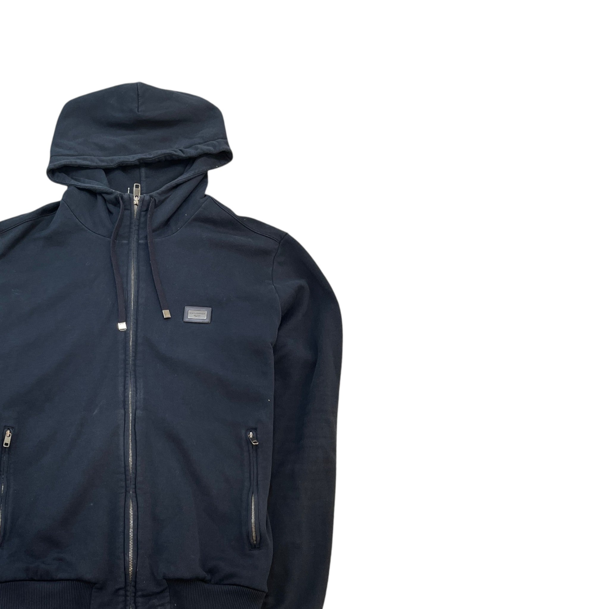 Men's Plaque Logo Hoodie Navy Size IT 52 / UK XL