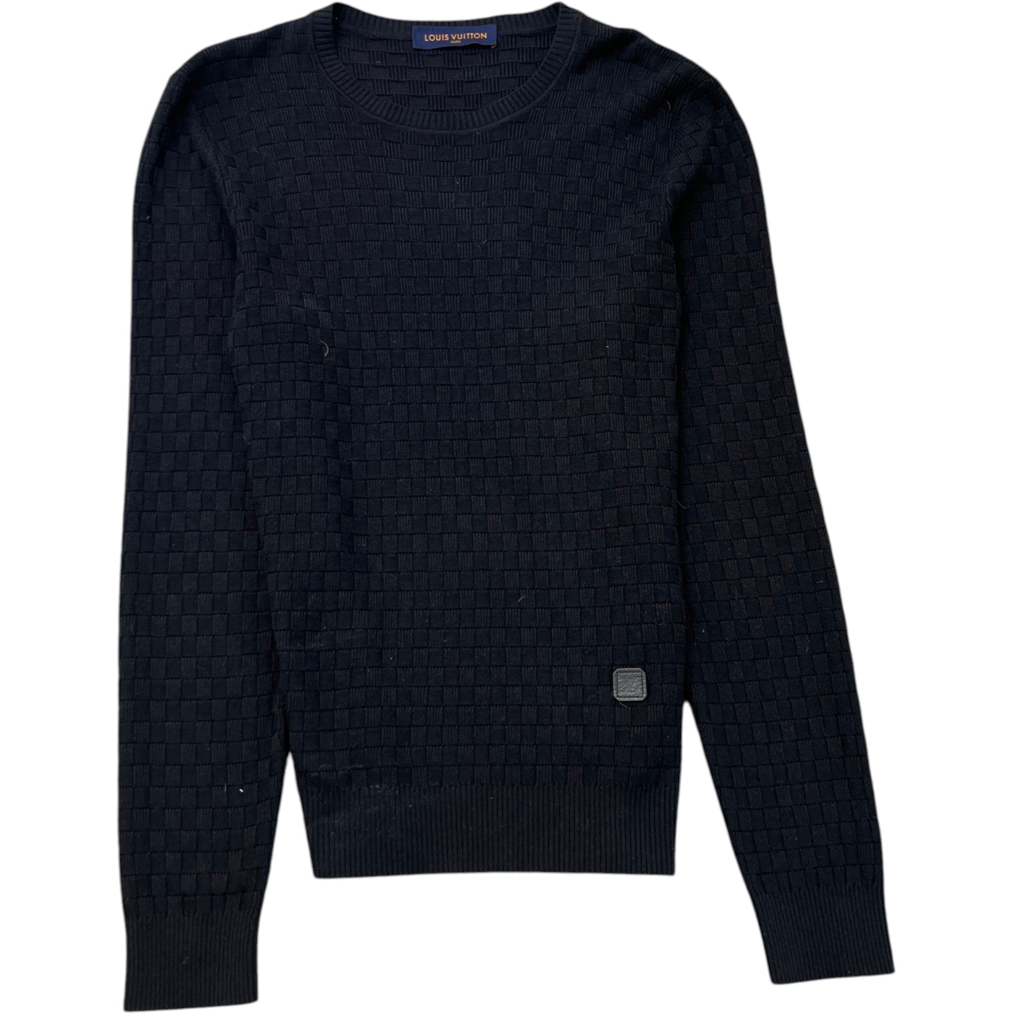 Men's Damier Signature Crewneck Jumper Black Size L