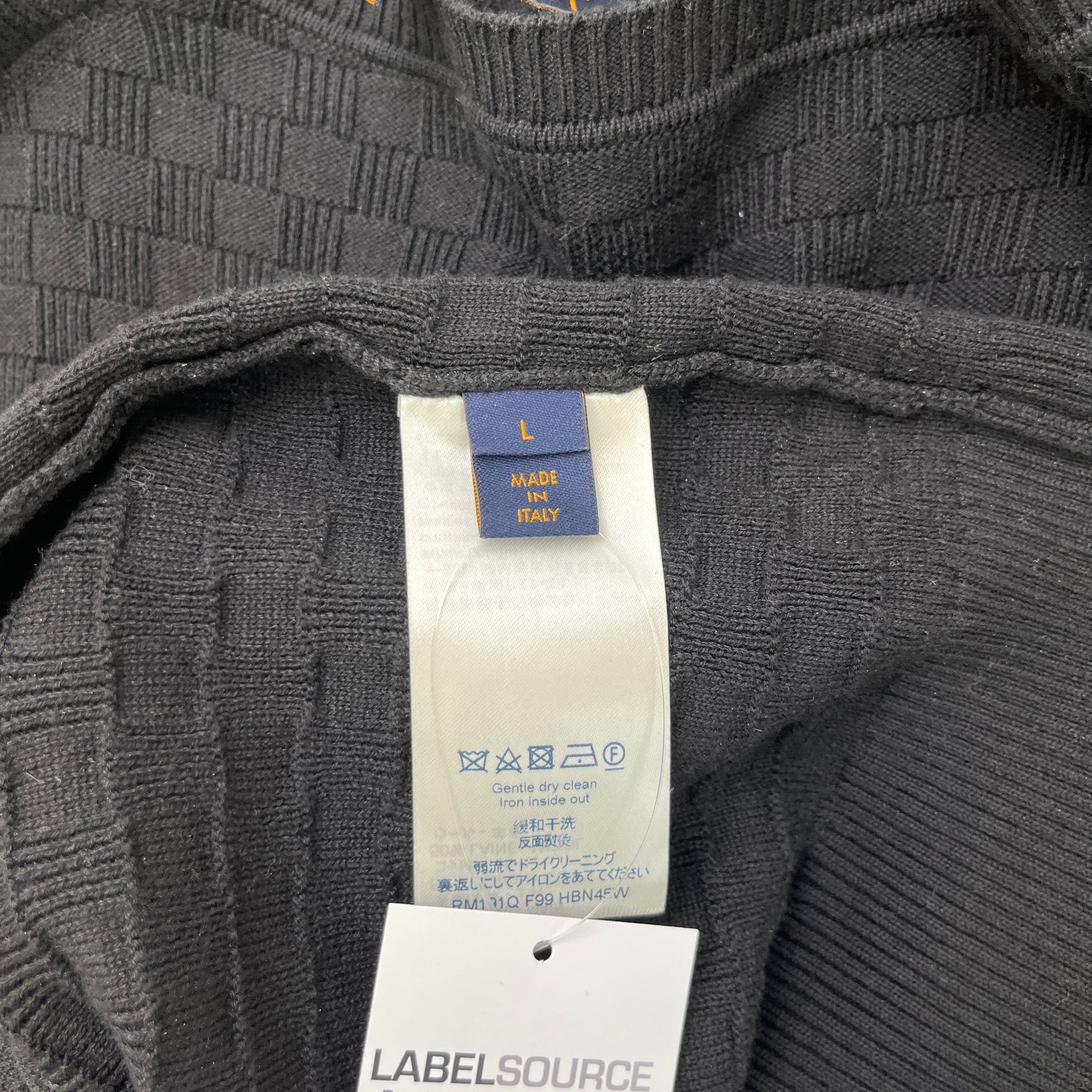 Men's Damier Signature Crewneck Jumper Black Size L