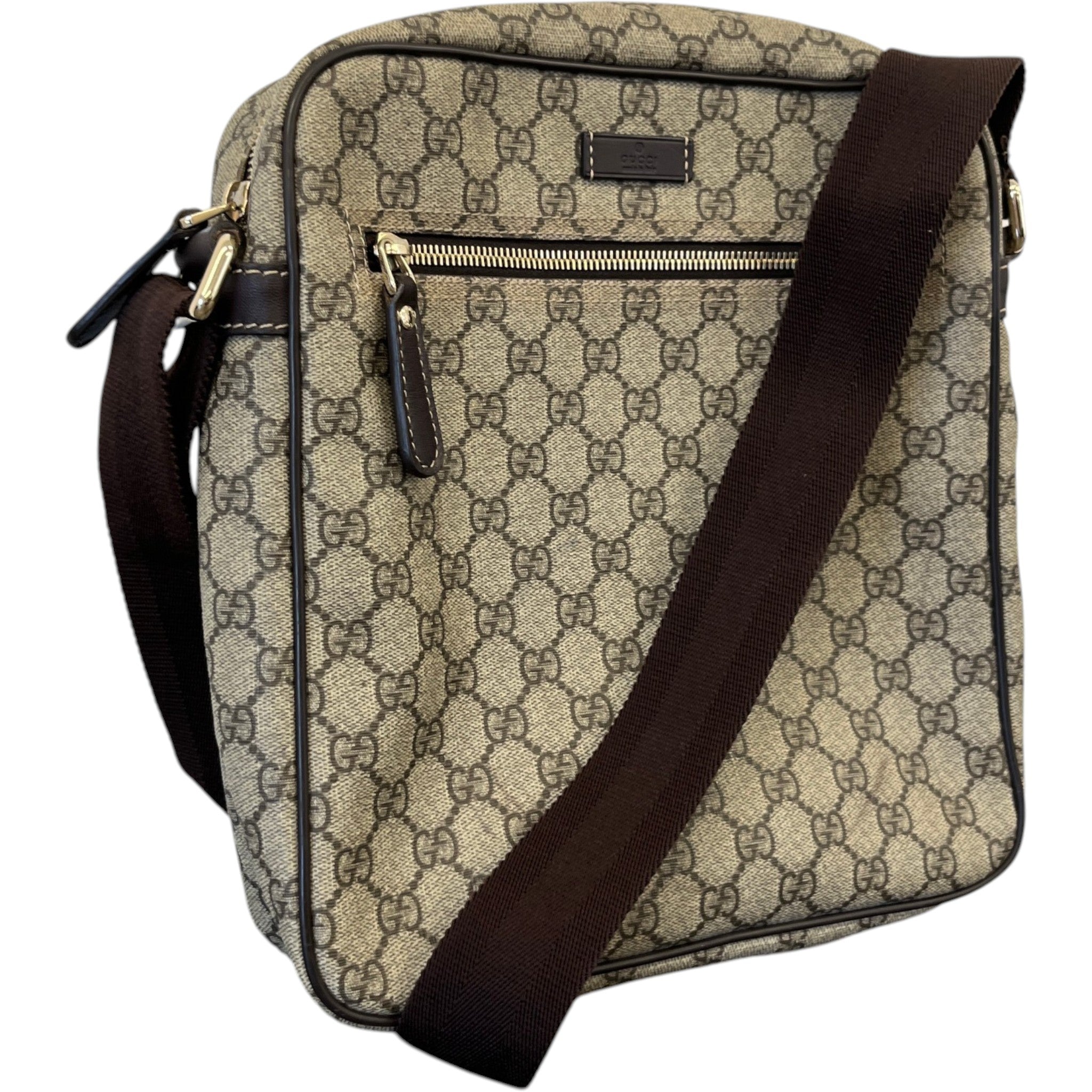 Men's Gg Supreme Messenger Bag Beige
