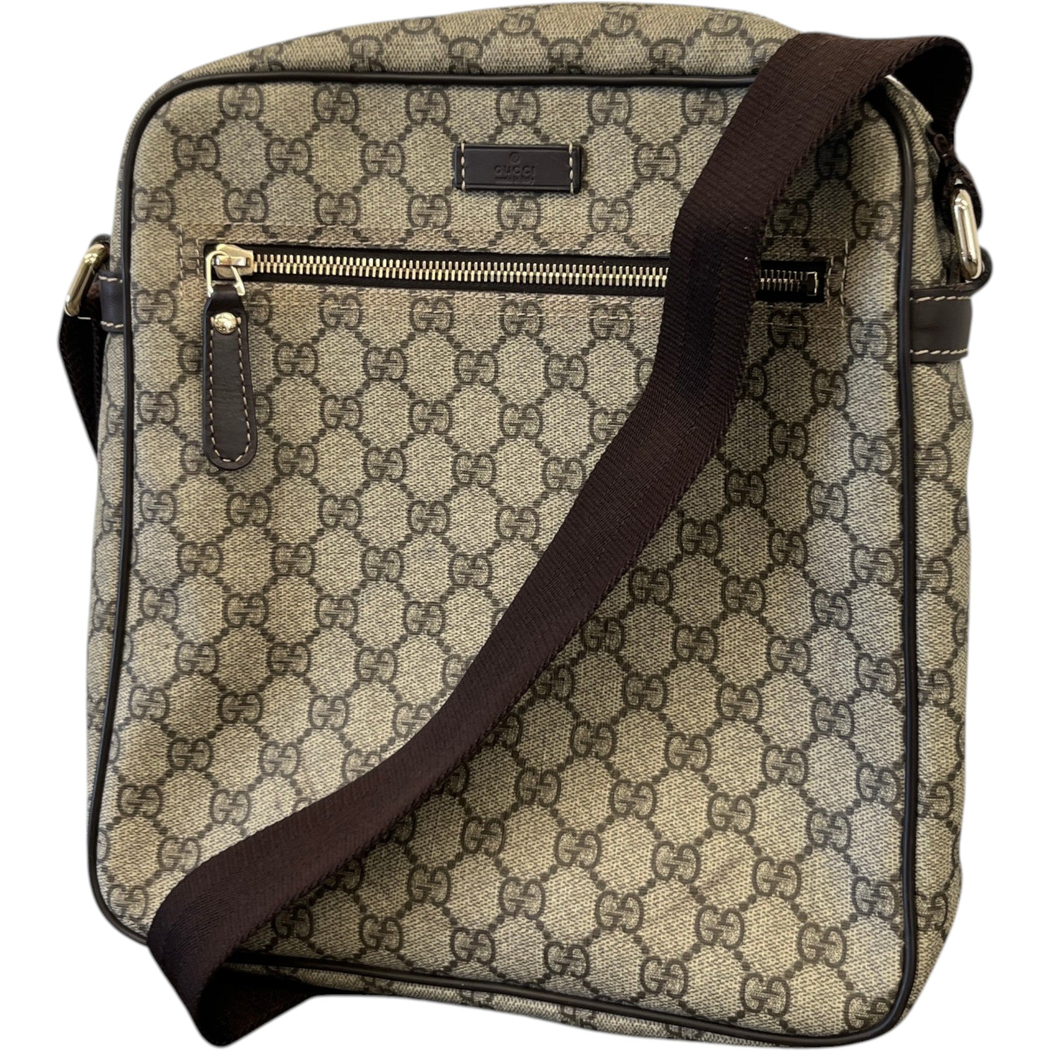 Men's Gg Supreme Messenger Bag Beige