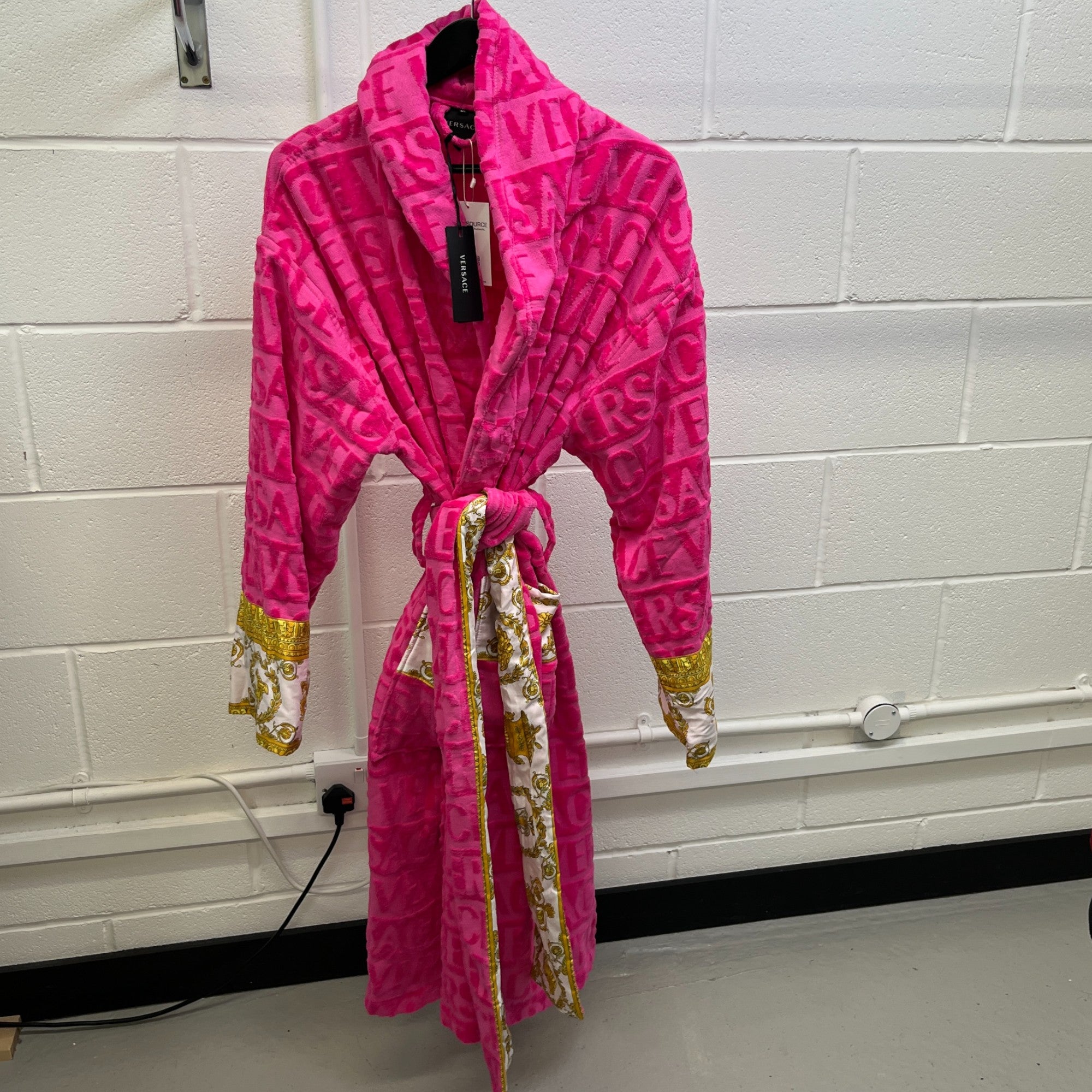 Women's I Love Baroque Bath Robe Pink Size XL