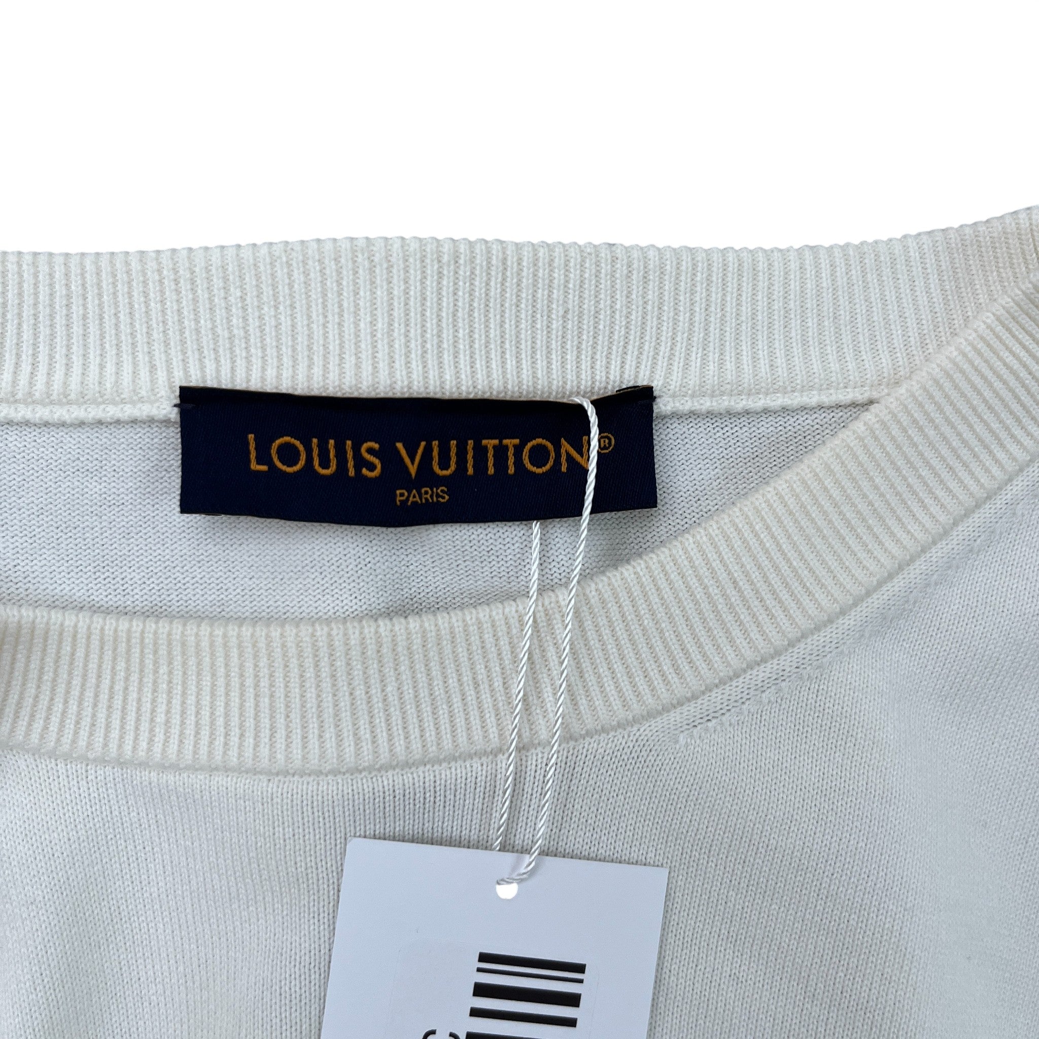 Men's Monogram Gradient Embellished T-Shirt White Size 5XL