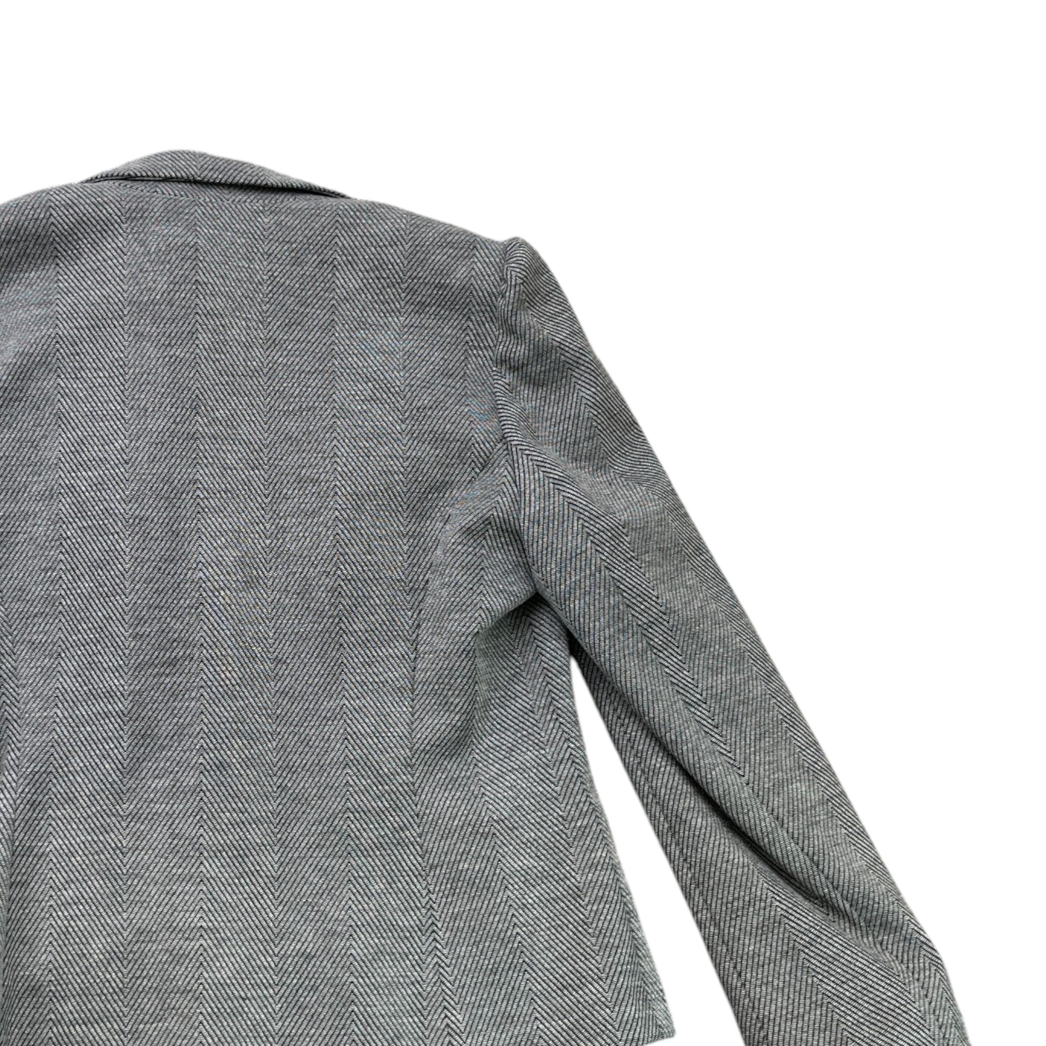 Women's Herringbone Blazer Jacket Grey Size 2 / UK 12