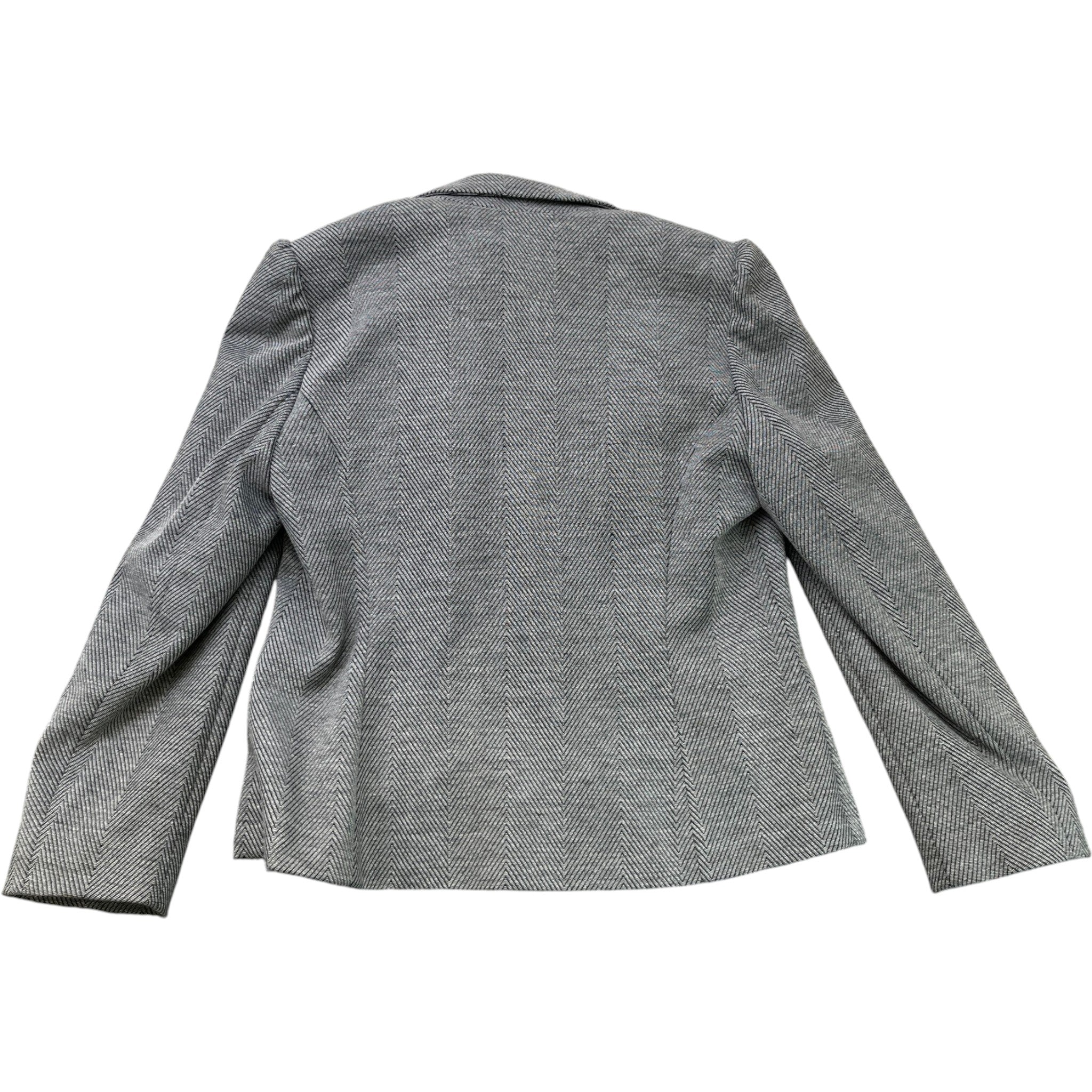 Women's Herringbone Blazer Jacket Grey Size 2 / UK 12