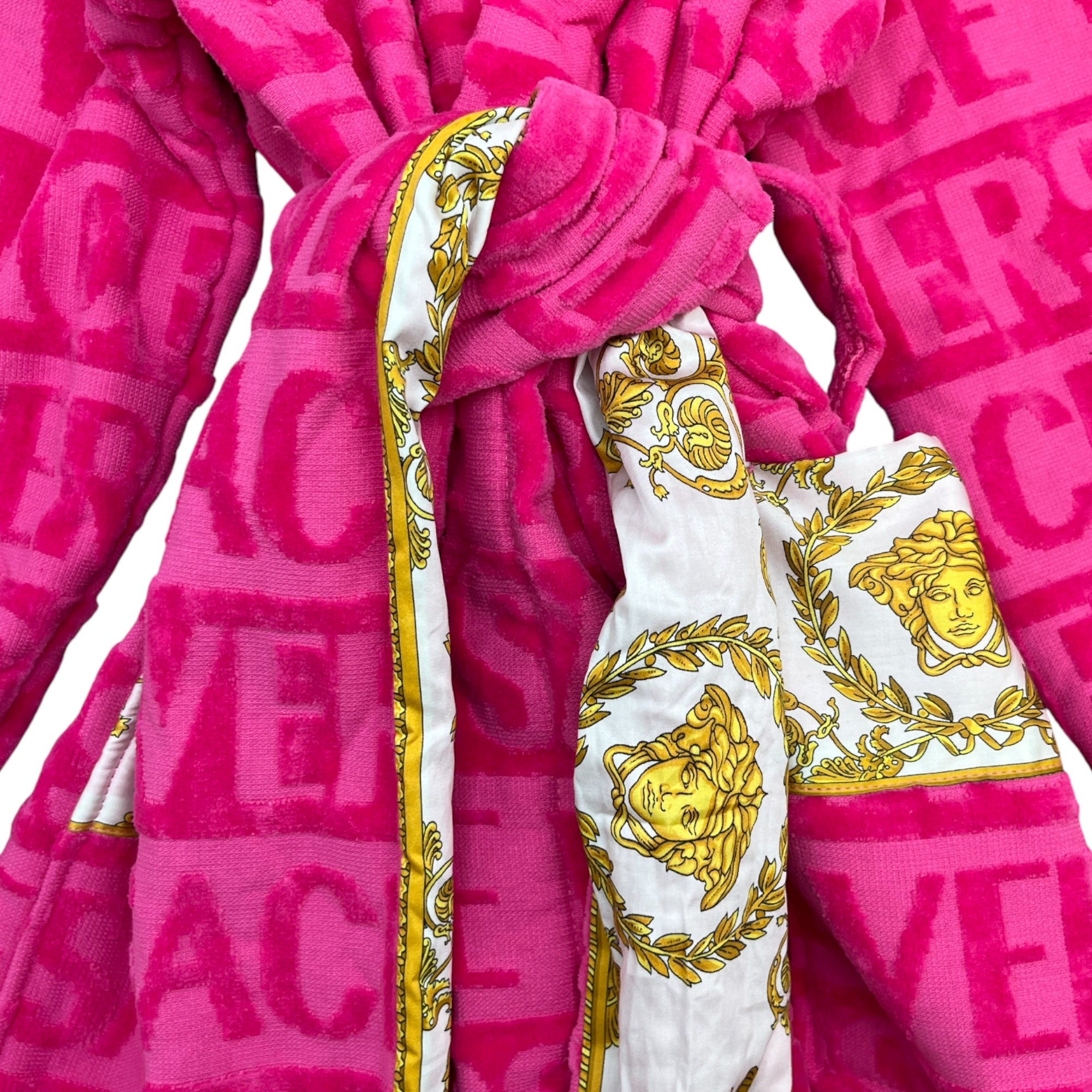 Women's I Love Baroque Bath Robe Pink Size XL