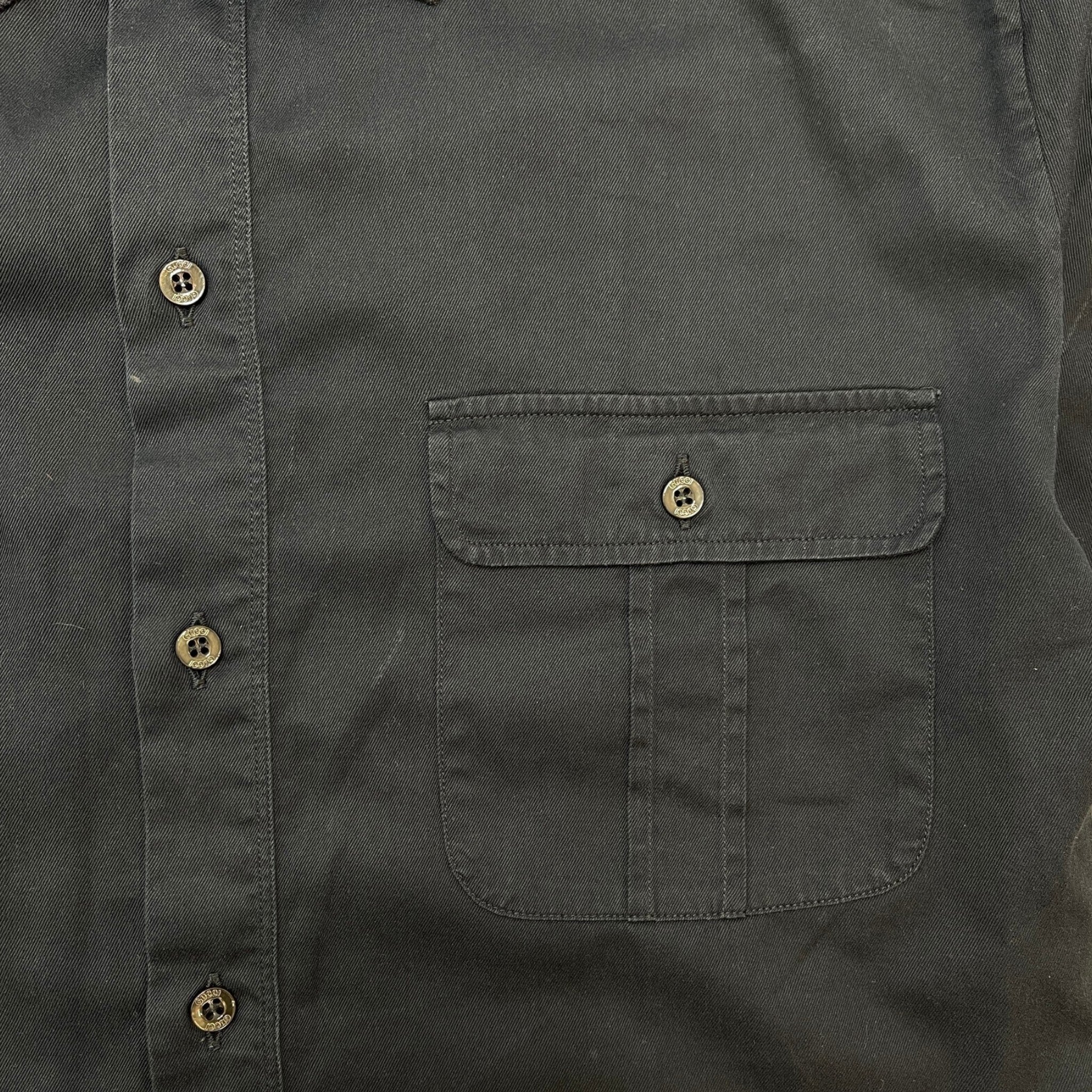 Men's Web Stripe Collar Short Sleeve Shirt Navy Size L