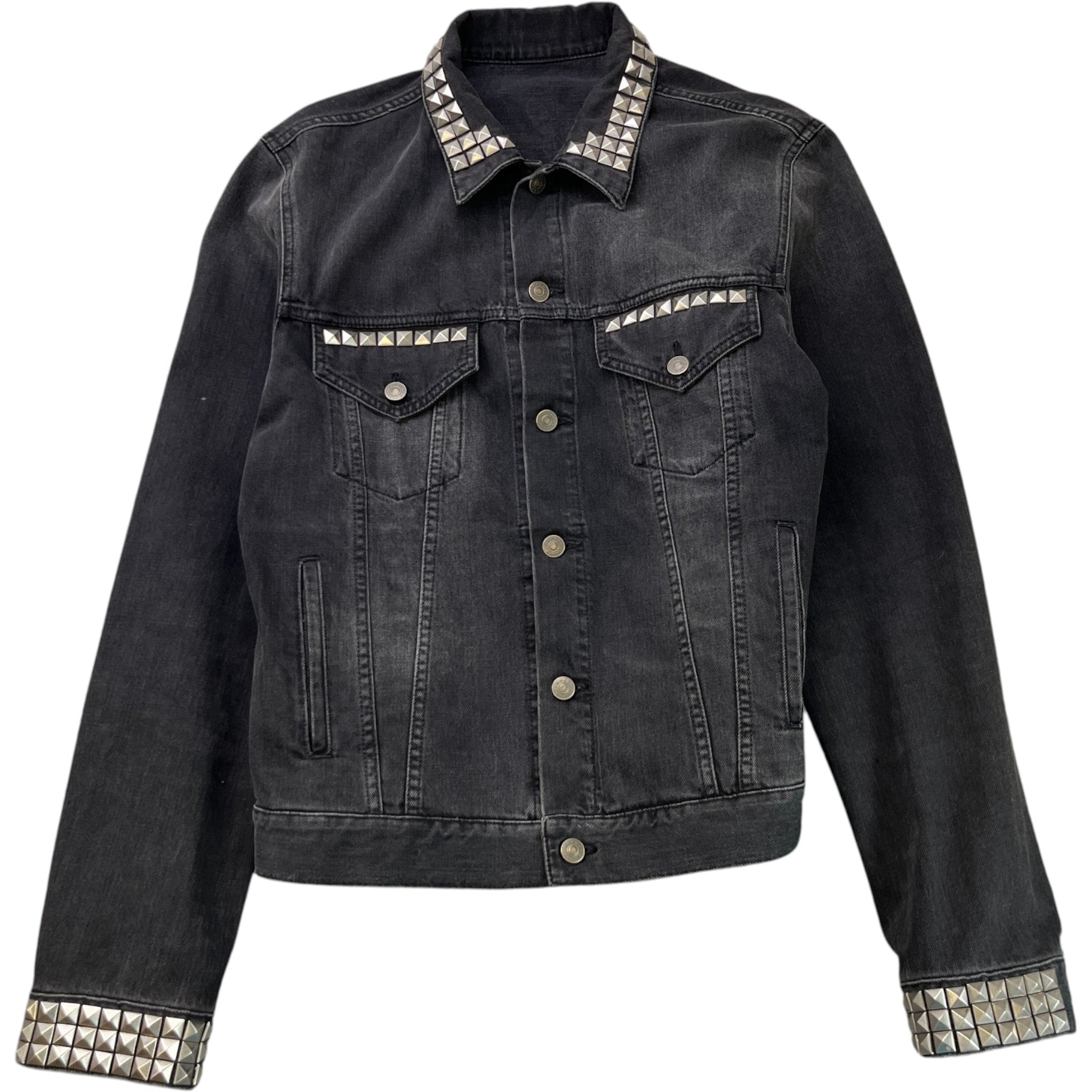 Men's Black Panther Embroidery Studded Jacket Black Size IT 52 / XL
