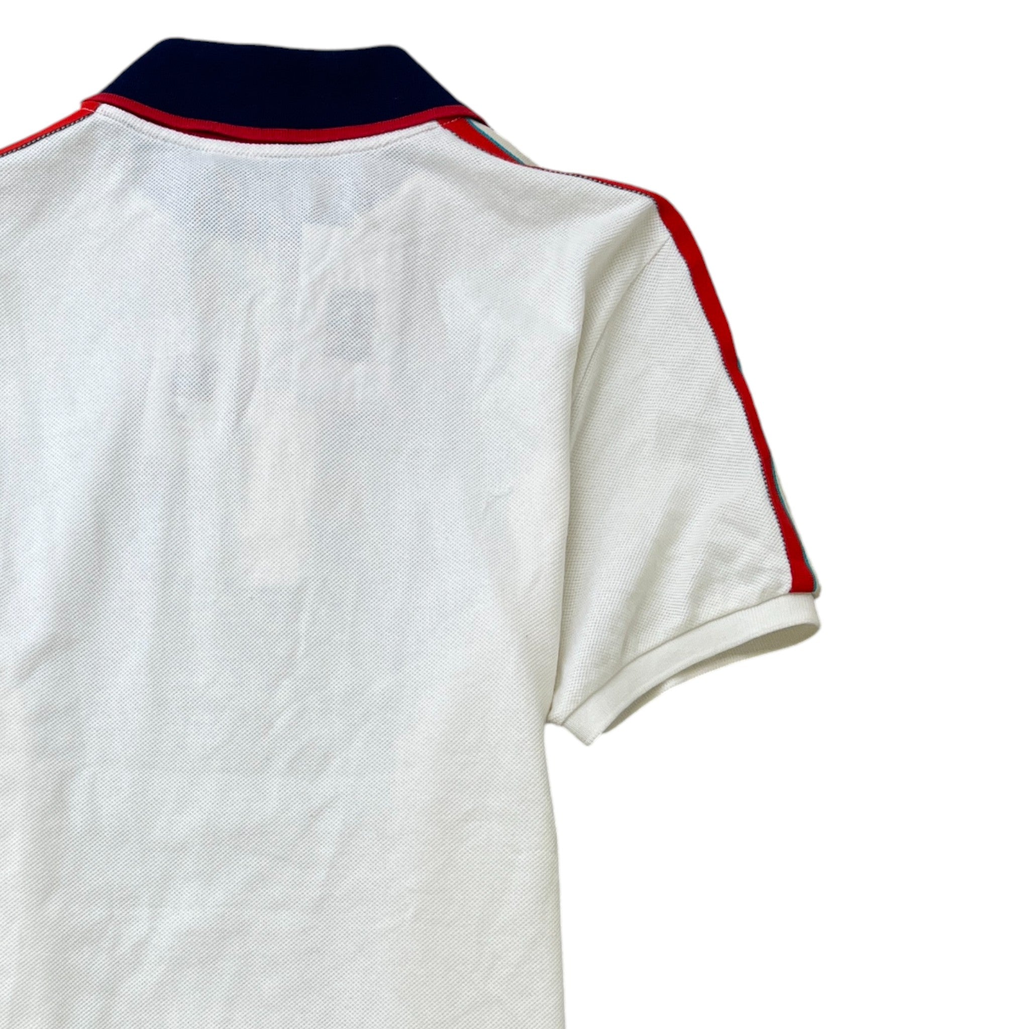 Men's Tape Logo Polo Shirt White Size M