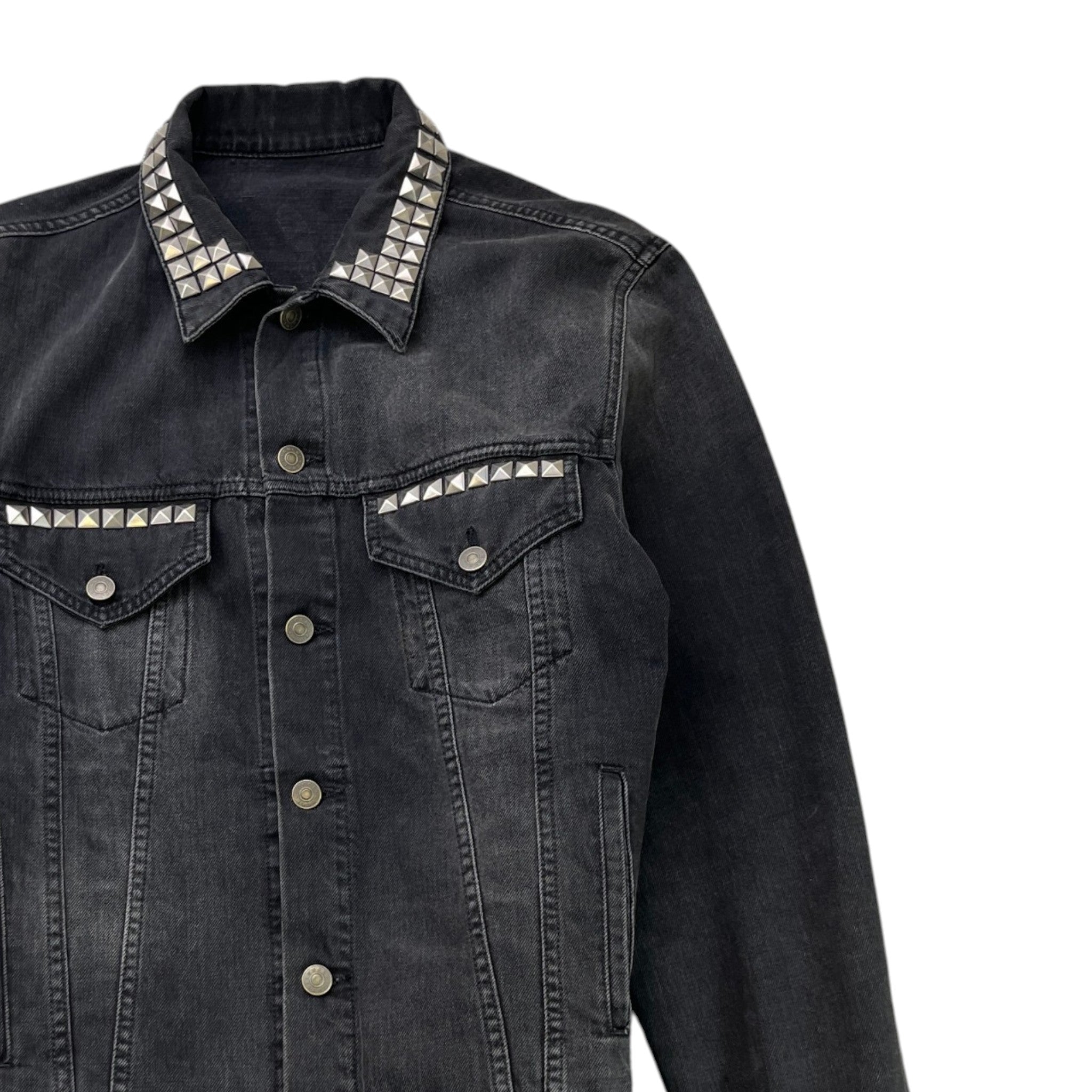 Men's Black Panther Embroidery Studded Jacket Black Size IT 52 / XL