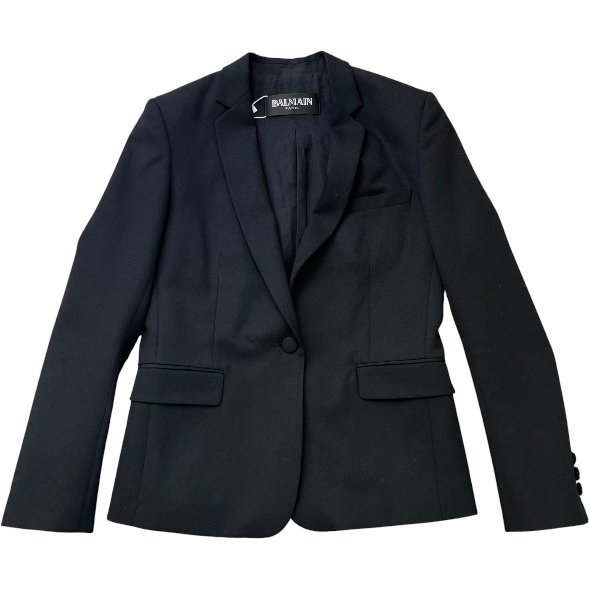 Women's Satin Lapel Double Breasted Jacket Black Size IT 38 / UK 6