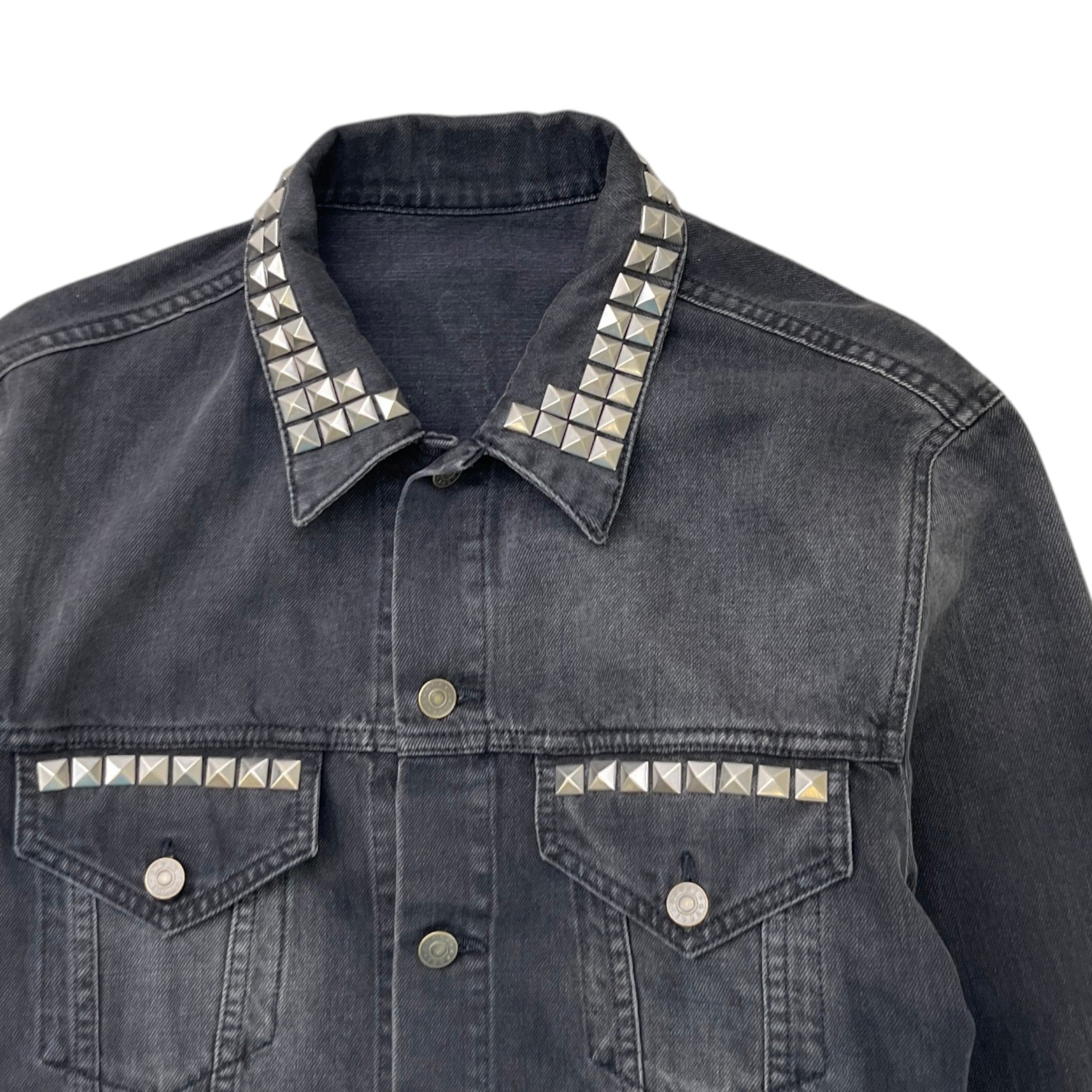 Men's Black Panther Embroidery Studded Jacket Black Size IT 52 / XL