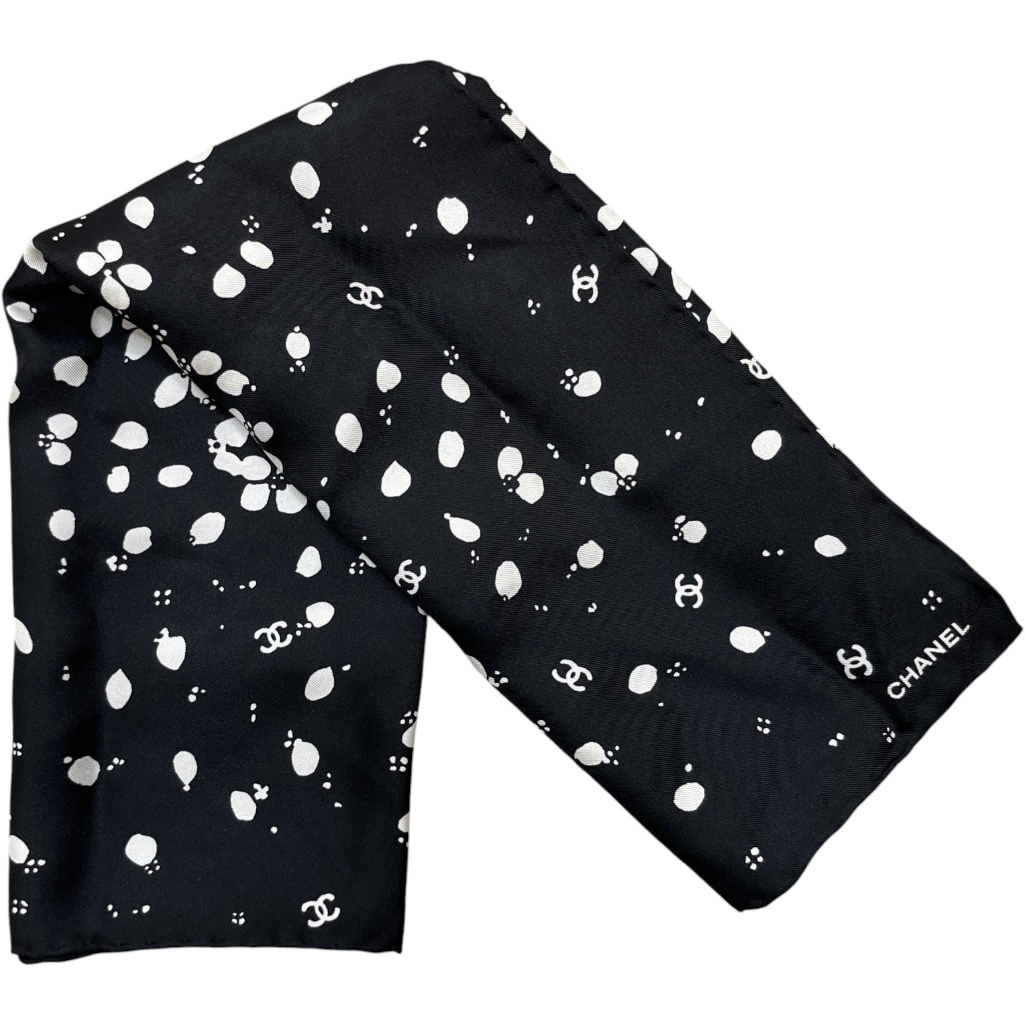 Women's Cc Print Matching Scrunchie And Scarf Black