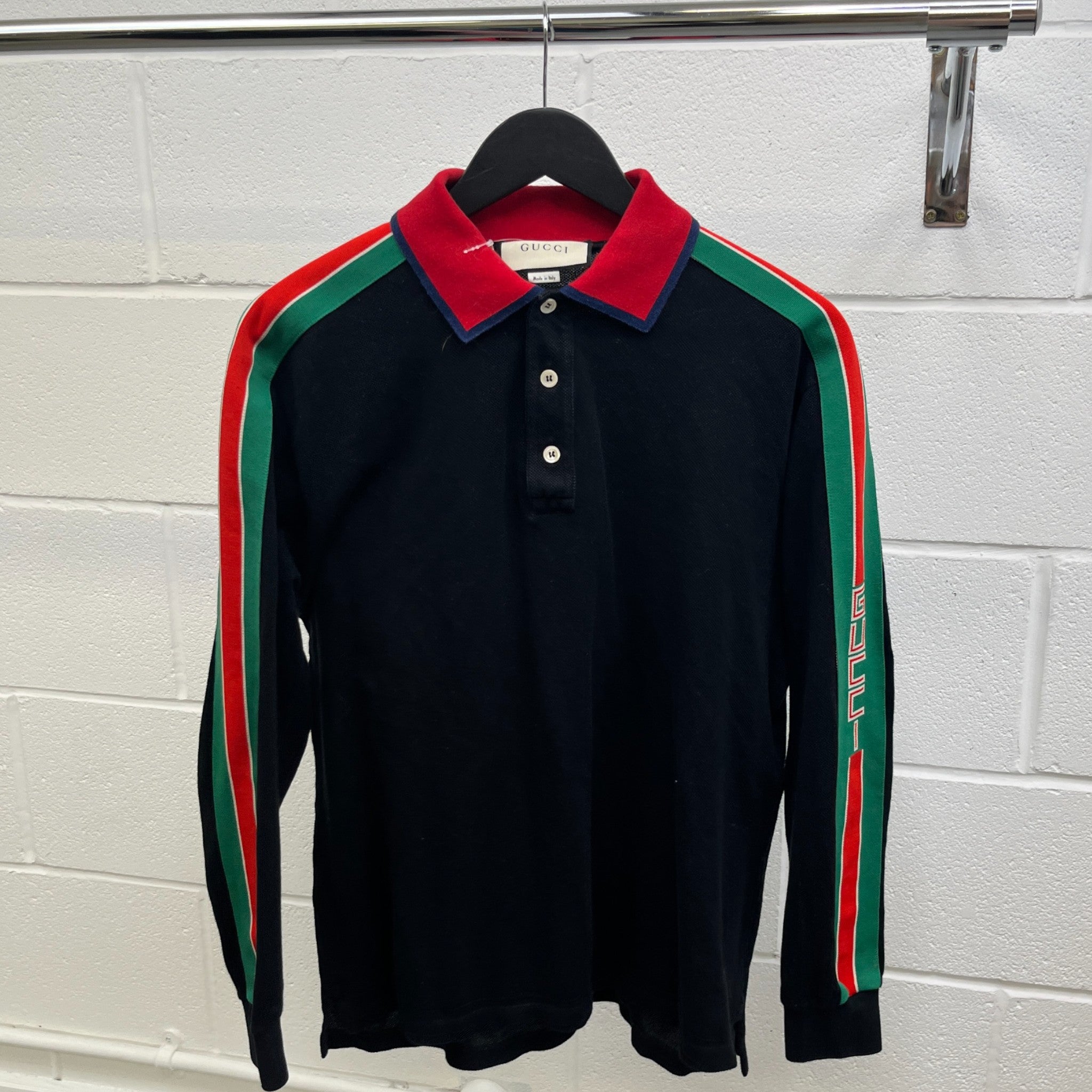 Men's Web Logo Polo Shirt Black Size S