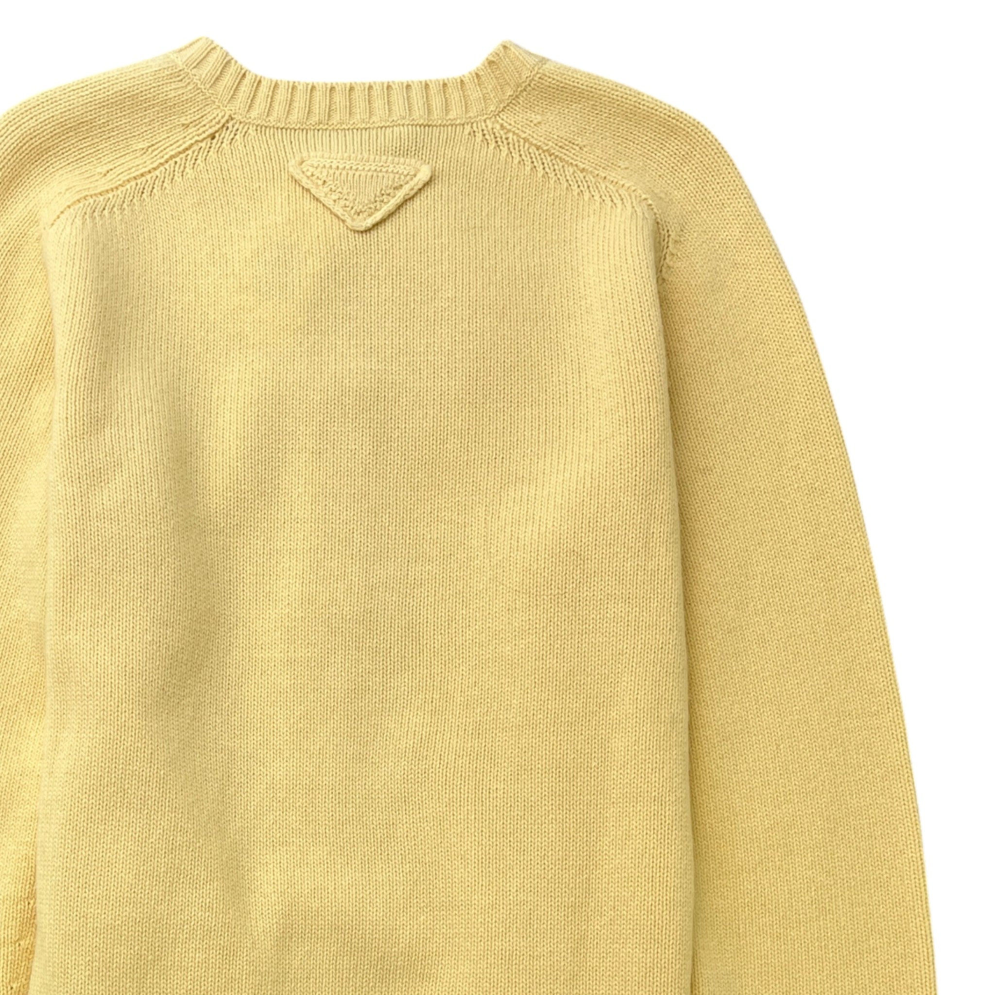 Men's Cashmere Knit Triangle Logo Cardigan Yellow Size IT 54 / UK XXL