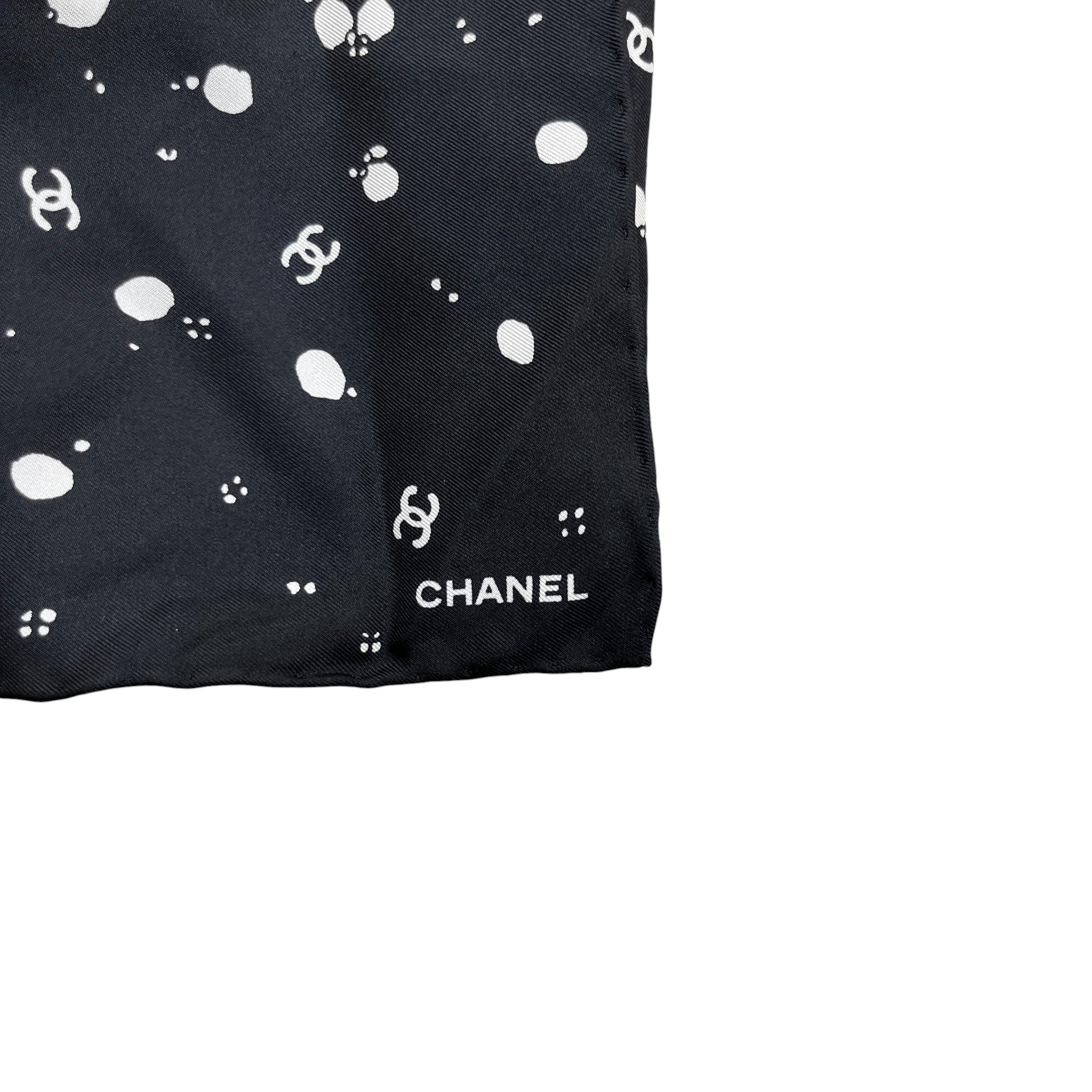 Women's Cc Print Matching Scrunchie And Scarf Black