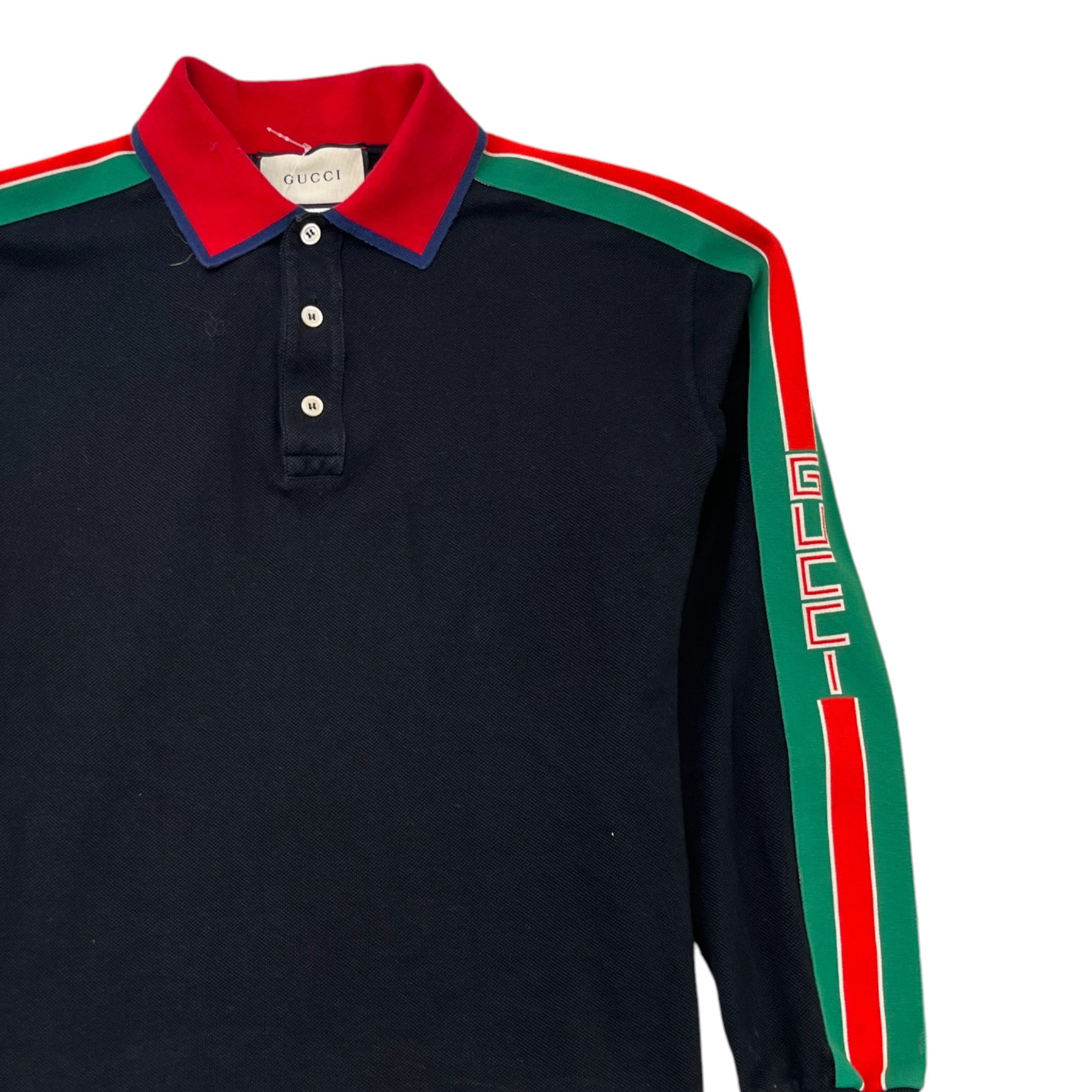 Men's Web Logo Polo Shirt Black Size S